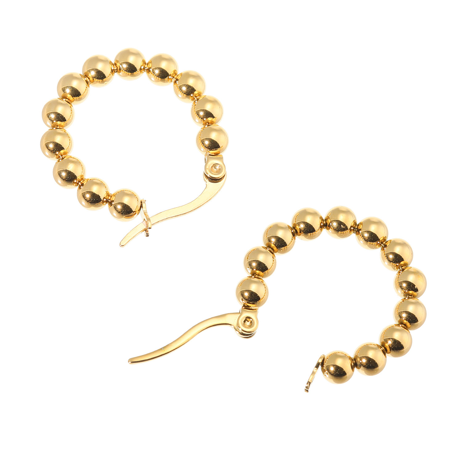 レクルール ステンレス ボールデザイン フープピアス