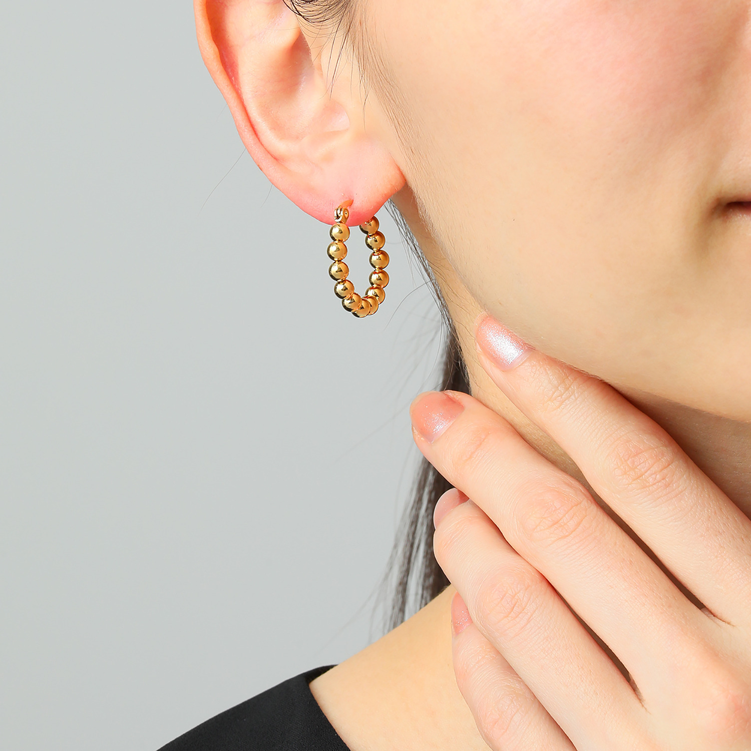 レクルール ステンレス ボールデザイン フープピアス