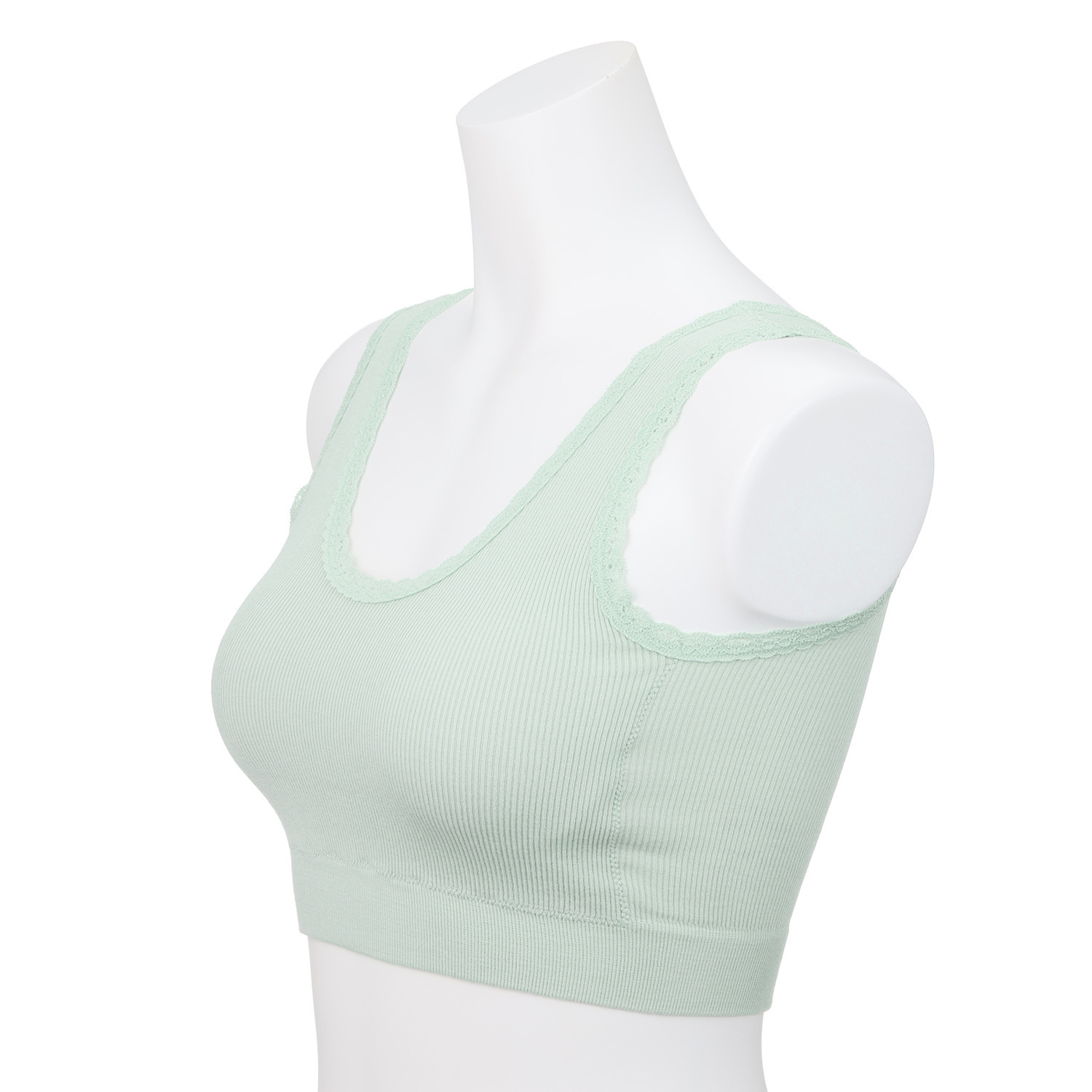 美人工房 抗菌防臭 なめらかモダール混 カップ付リブハーフトップ ２枚セット