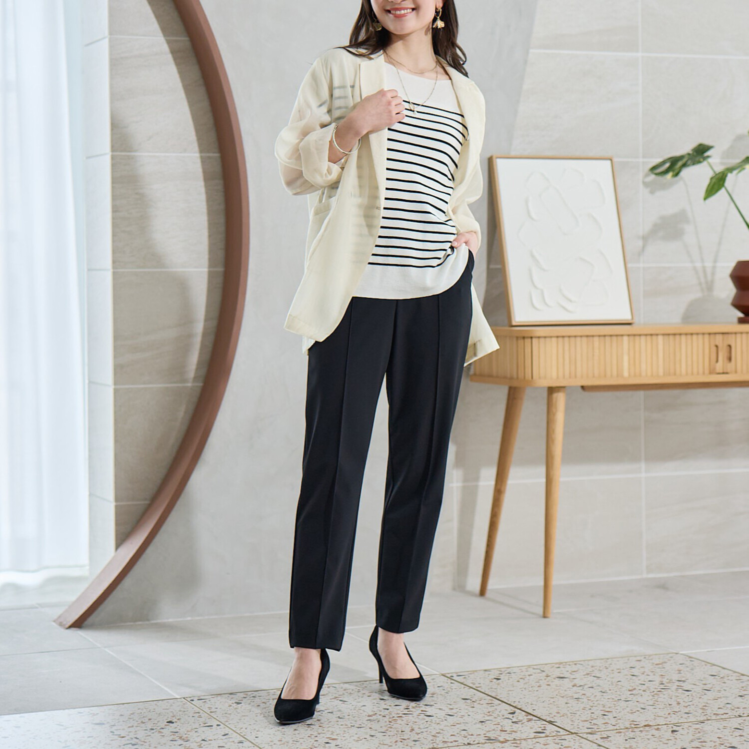 ＴＡＫＵＭＩＢＡ 接触冷感・速乾・防シワ サーラドライ テーパードパンツ ＜股下６５ｃｍ＞