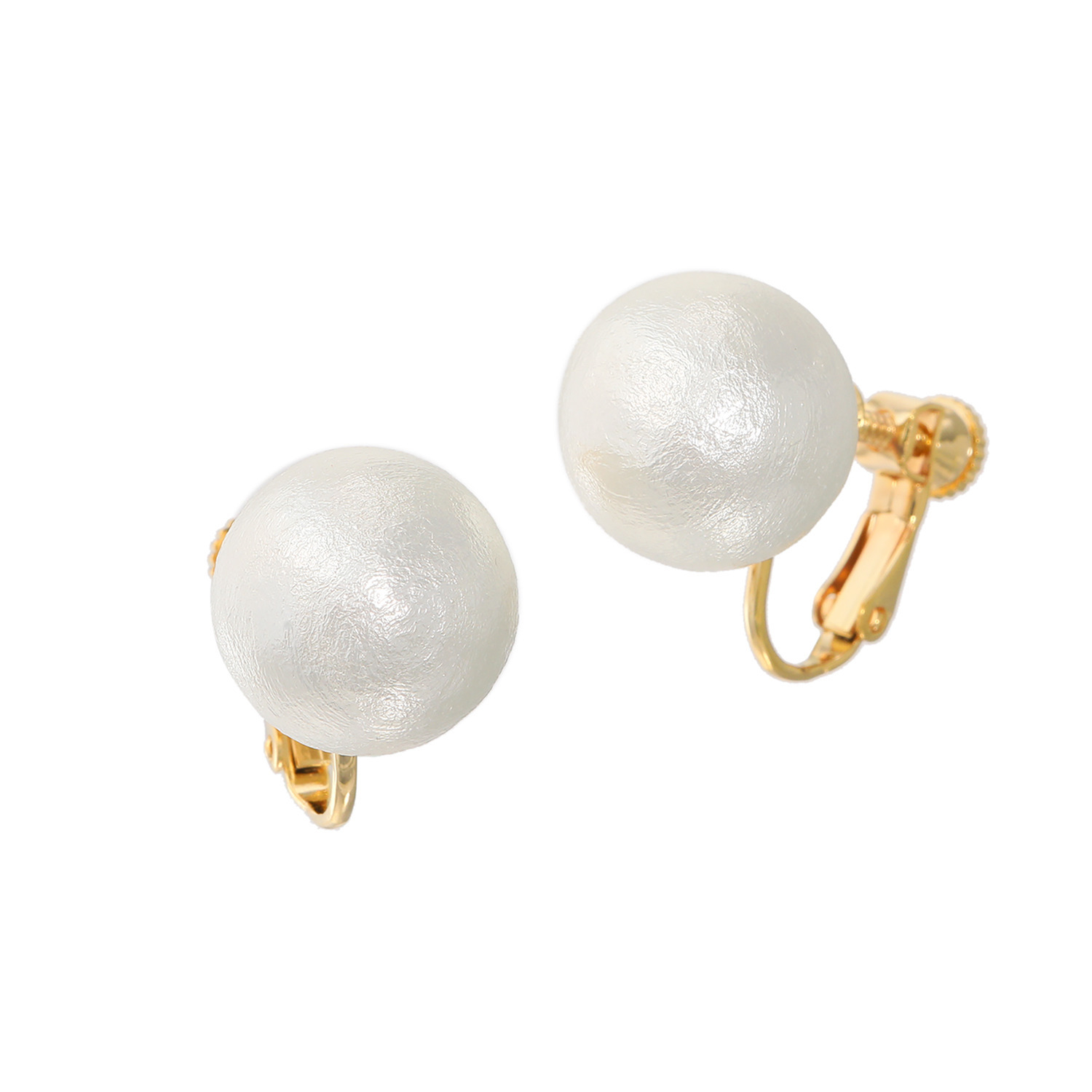 日本製 コットンパール フェザーフィーリング イヤリング／ピアス