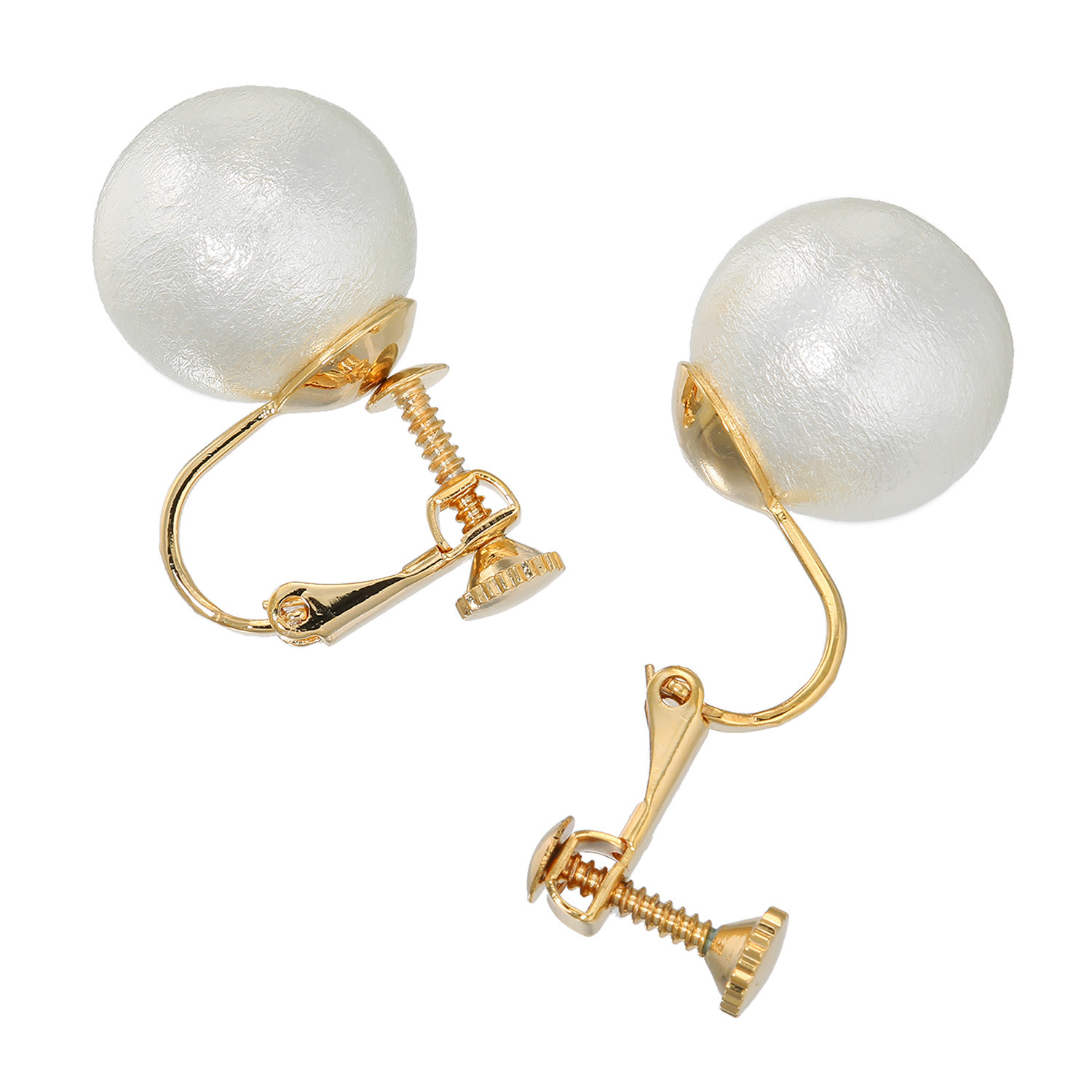 日本製 コットンパール フェザーフィーリング イヤリング／ピアス