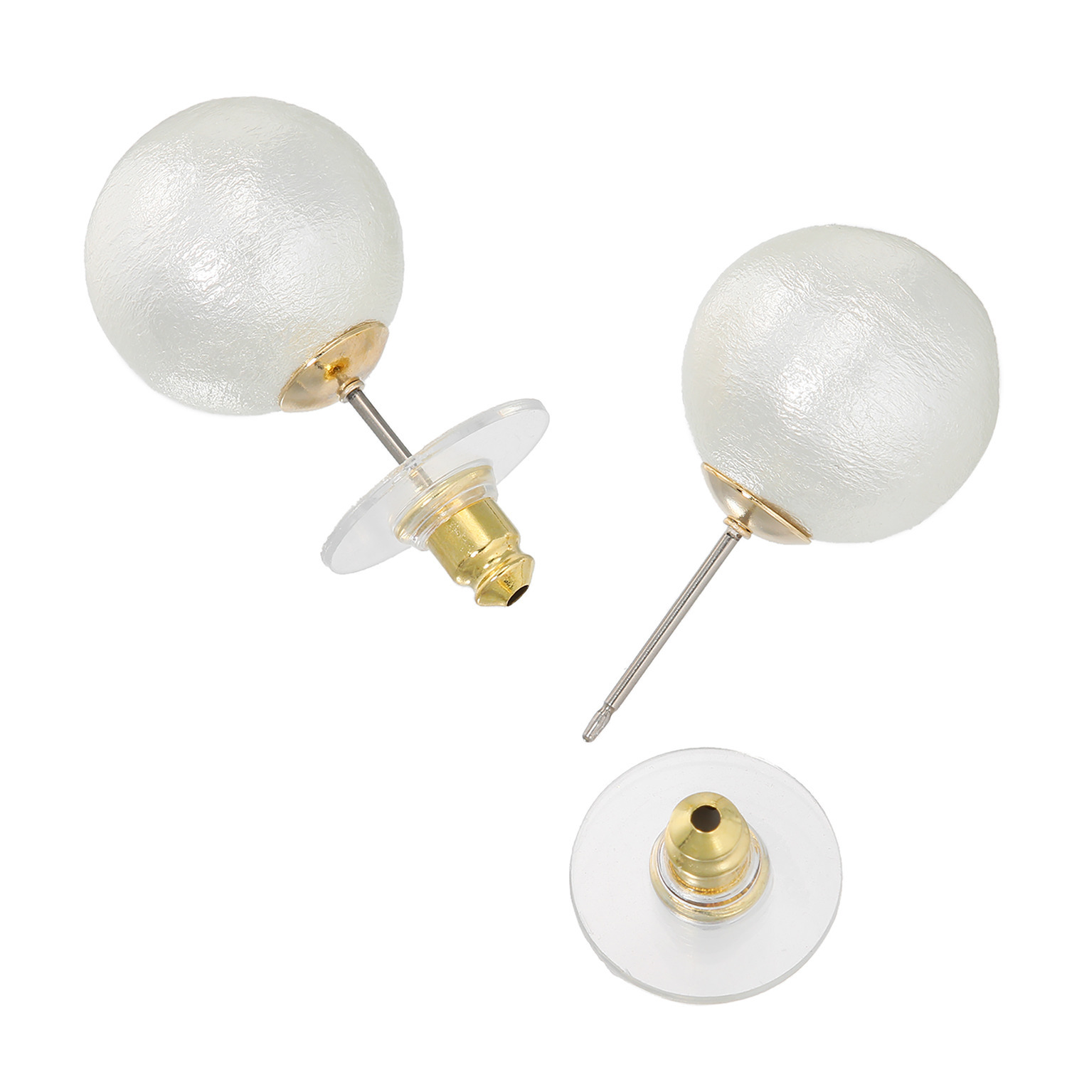 日本製 コットンパール フェザーフィーリング イヤリング／ピアス