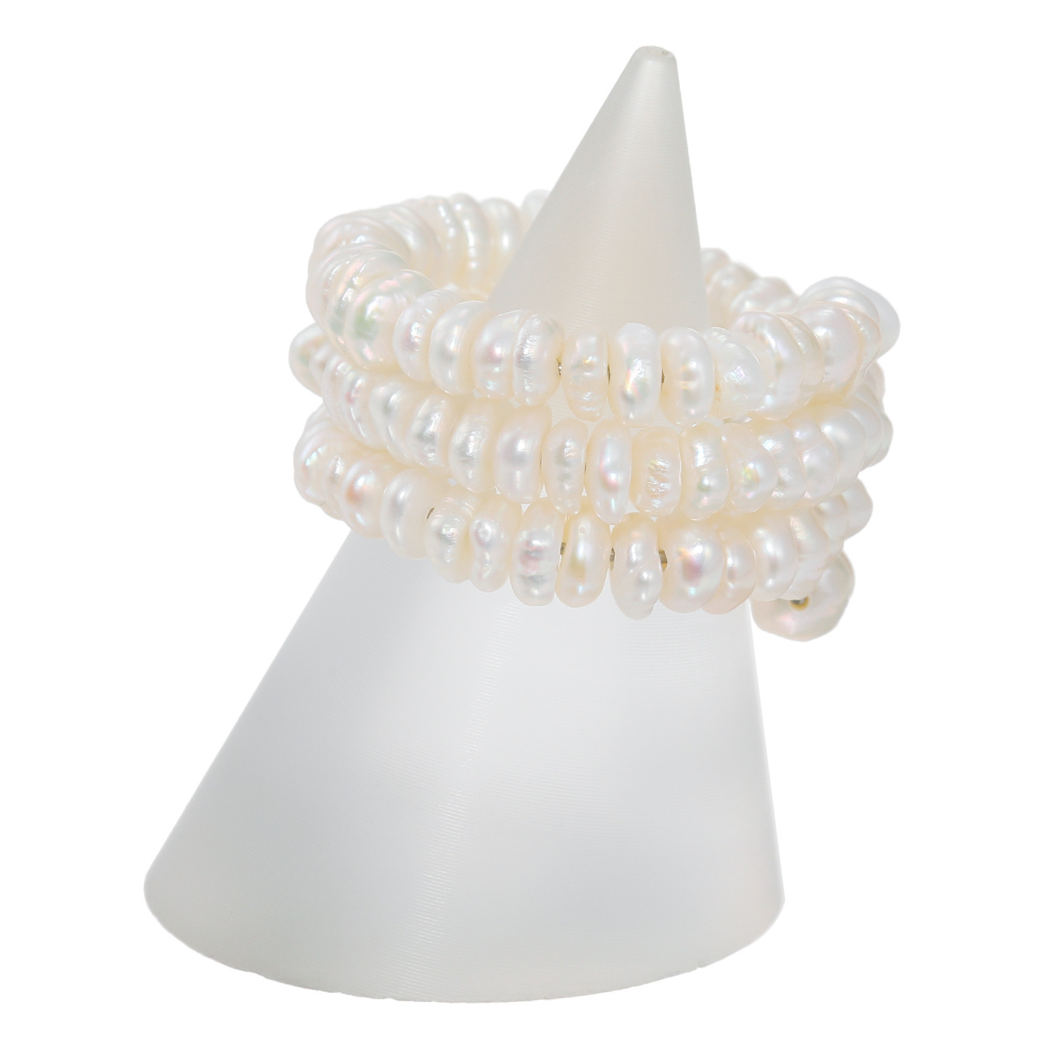 淡水パール ３連 フレキシブル クラッシーリング