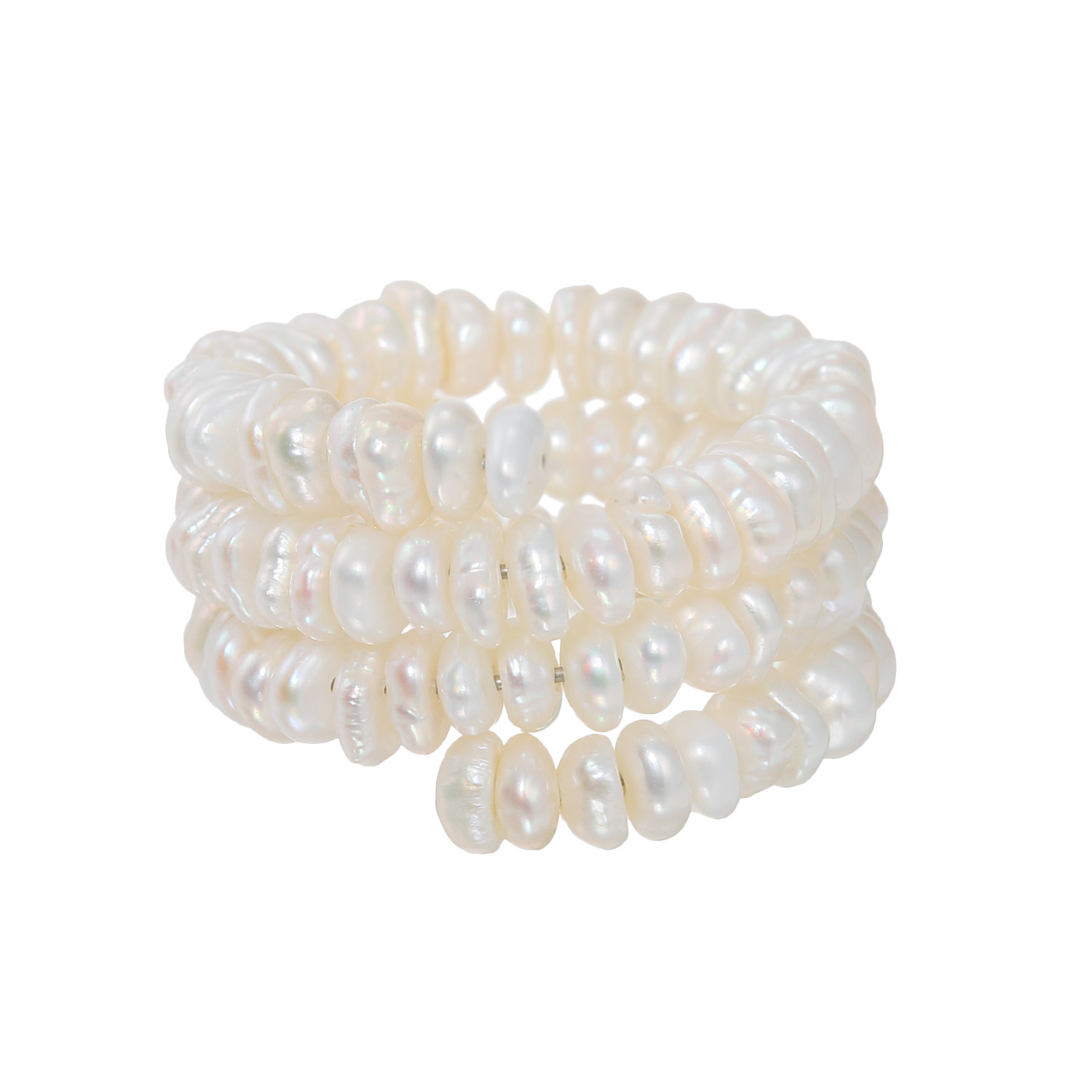 淡水パール ３連 フレキシブル クラッシーリング