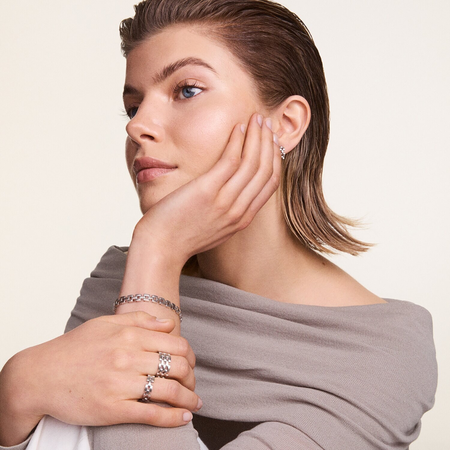 ダニエルウェリントン ステンレス スリーリンク ピアス