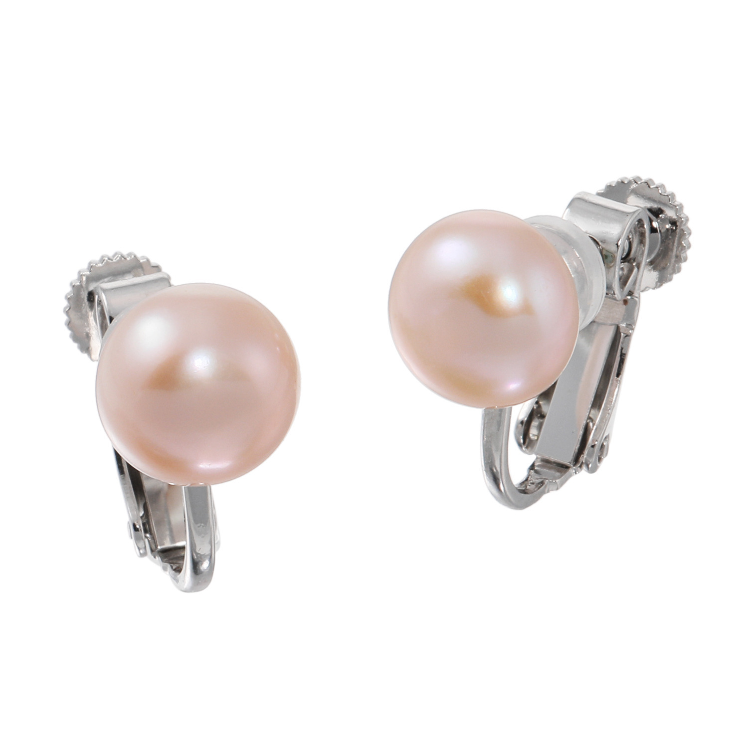 岩崎美智子コレクション ナチュラルピンクカラー 淡水ボタンパール スタッド イヤリング／ピアス