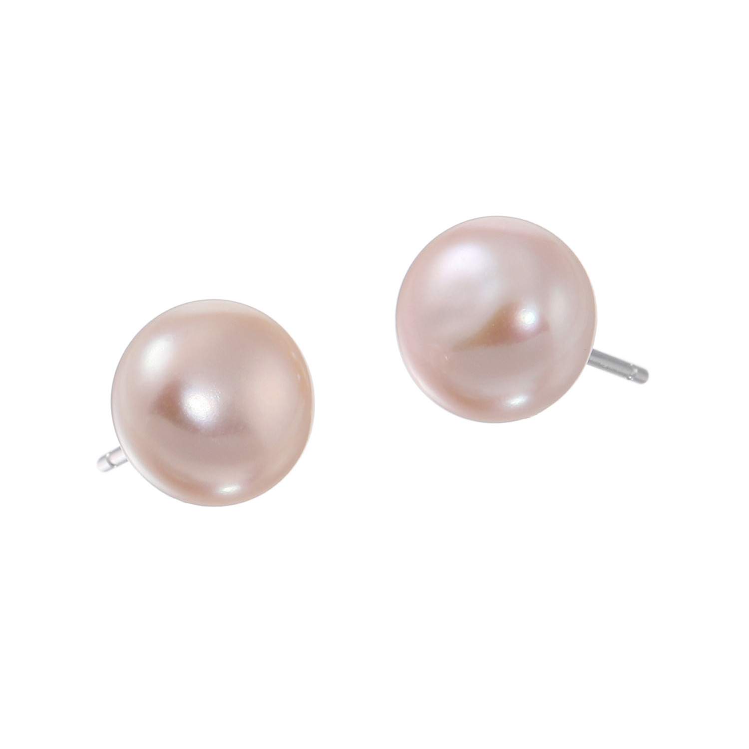 岩崎美智子コレクション ナチュラルピンクカラー 淡水ボタンパール スタッド イヤリング／ピアス