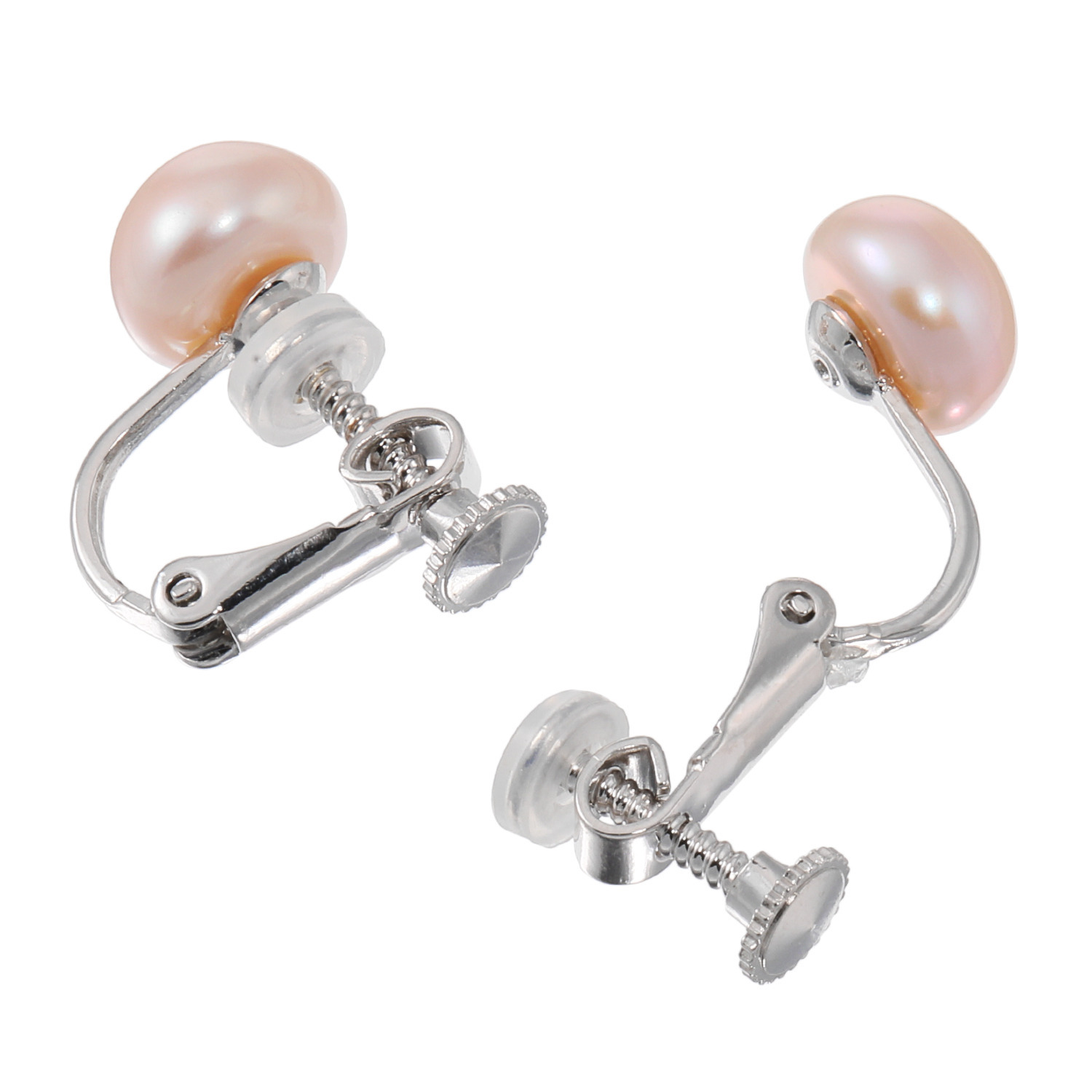 岩崎美智子コレクション ナチュラルピンクカラー 淡水ボタンパール スタッド イヤリング／ピアス