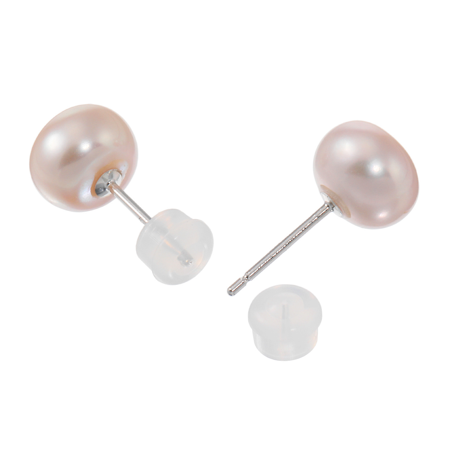 岩崎美智子コレクション ナチュラルピンクカラー 淡水ボタンパール スタッド イヤリング／ピアス