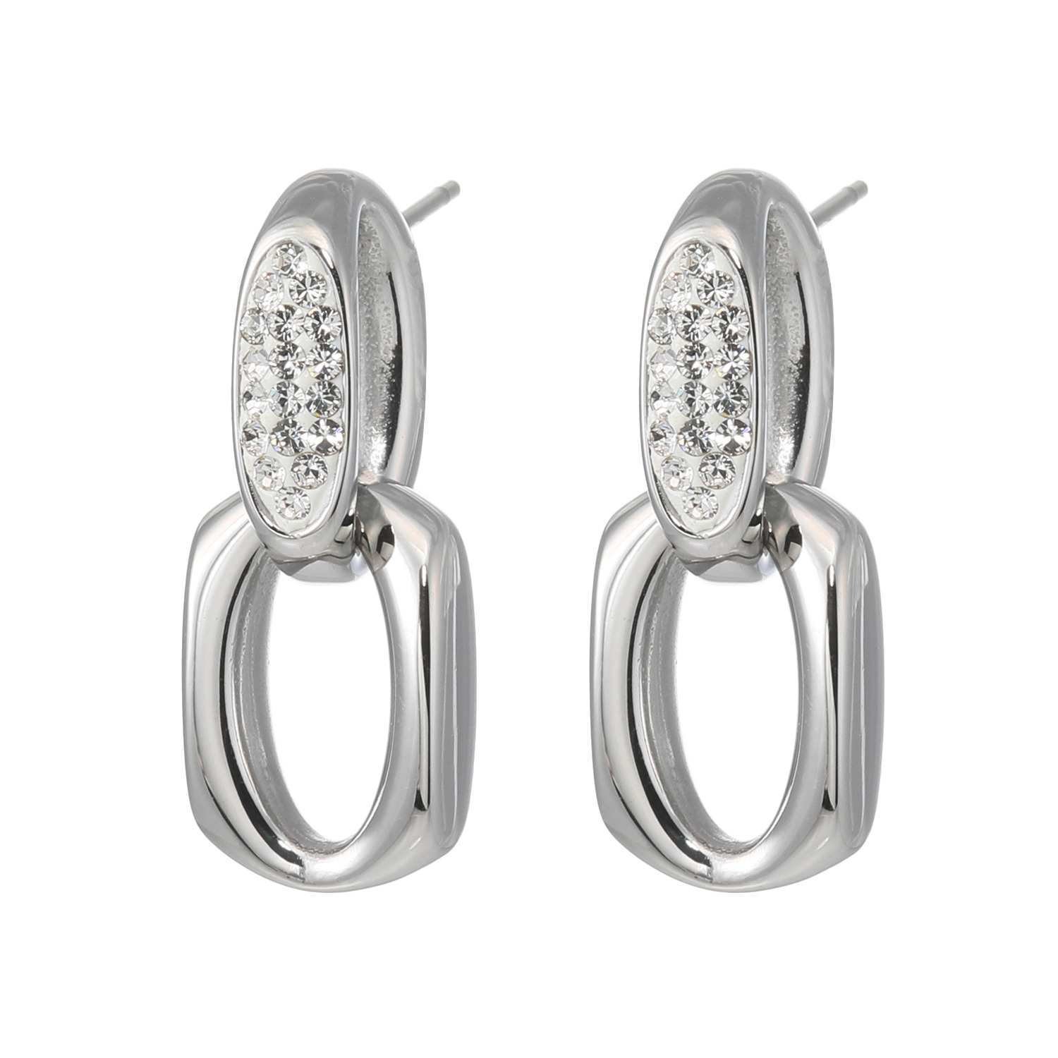 エービーステン ステンレス ビジュウ ダブルレクタングル イヤリング／ピアス