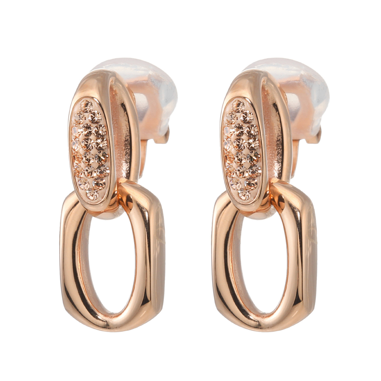 エービーステン ステンレス ビジュウ ダブルレクタングル イヤリング／ピアス