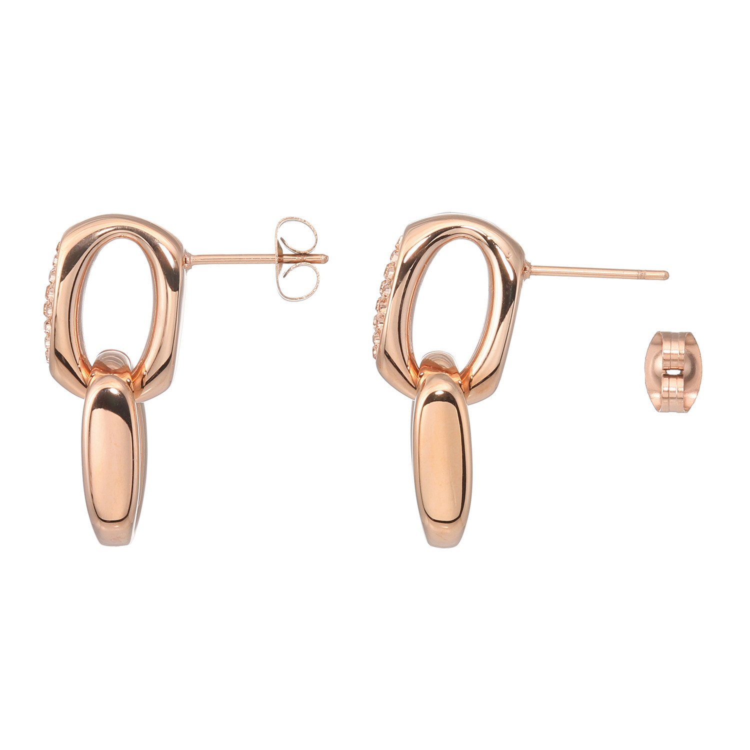 エービーステン ステンレス ビジュウ ダブルレクタングル イヤリング／ピアス