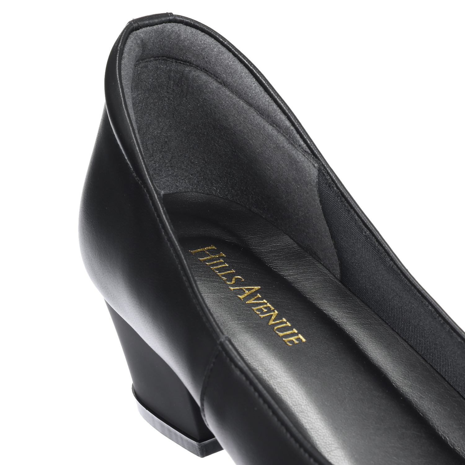 ヒルズアヴェニュー ＜日本製＞ シープレザー ローヒールパンプス