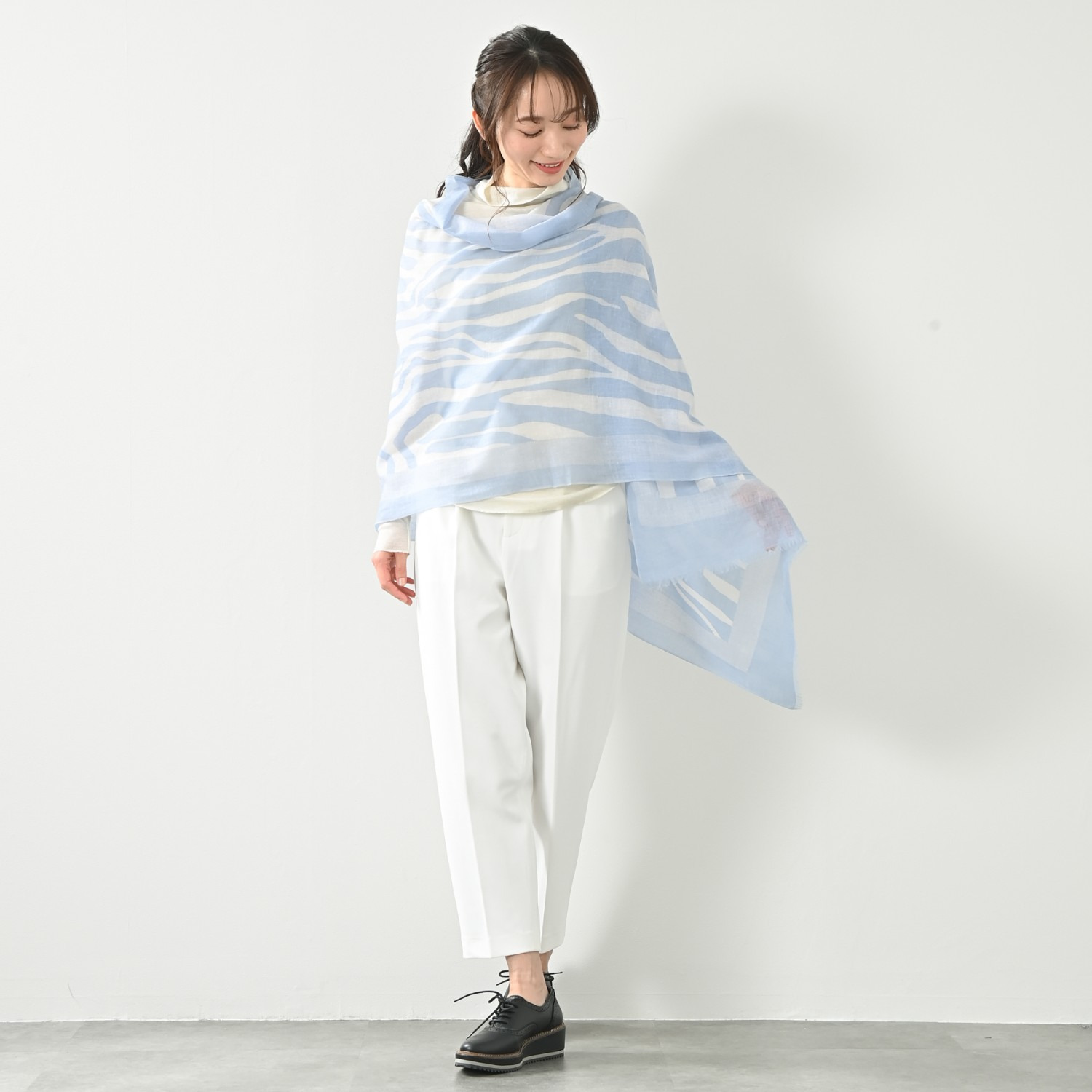 ティエドゥール さらさら＆なめらか カシミヤリネン 梳毛ストール