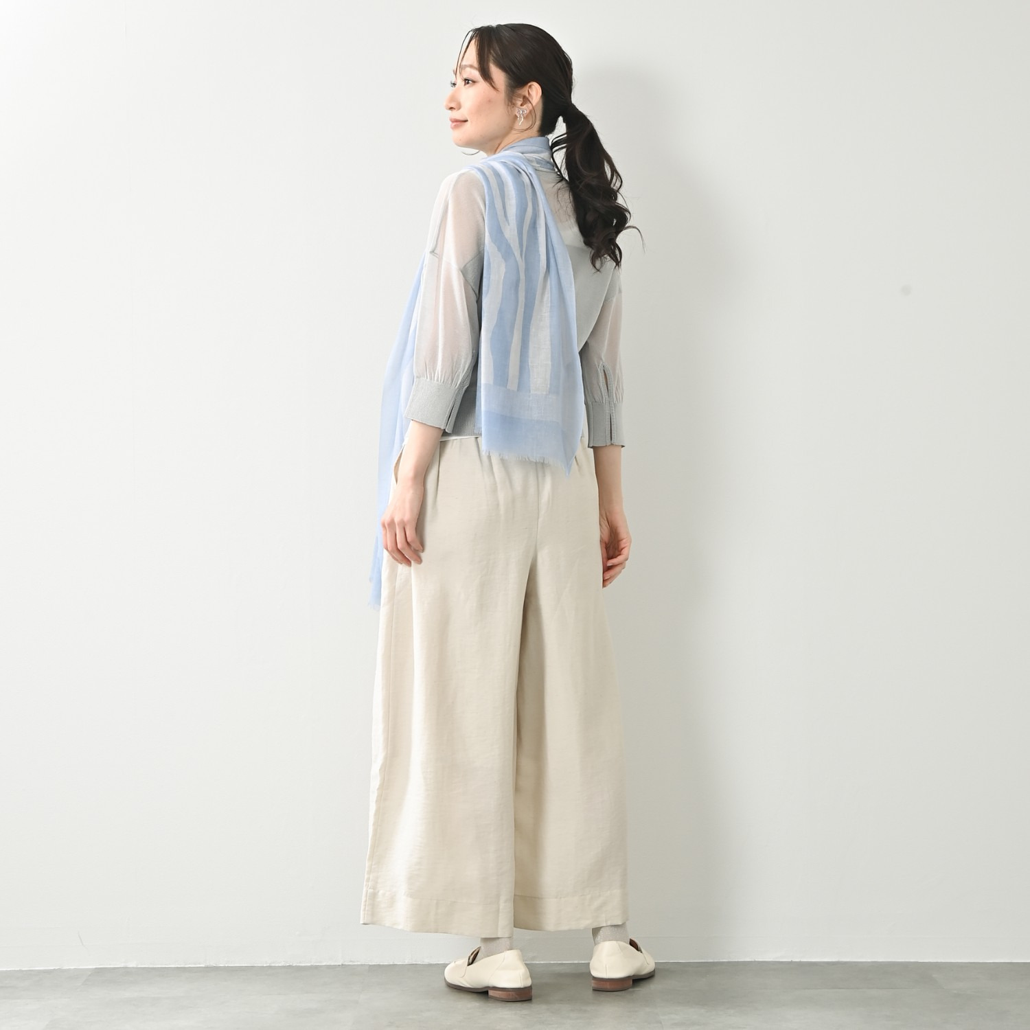 ティエドゥール さらさら＆なめらか カシミヤリネン 梳毛ストール