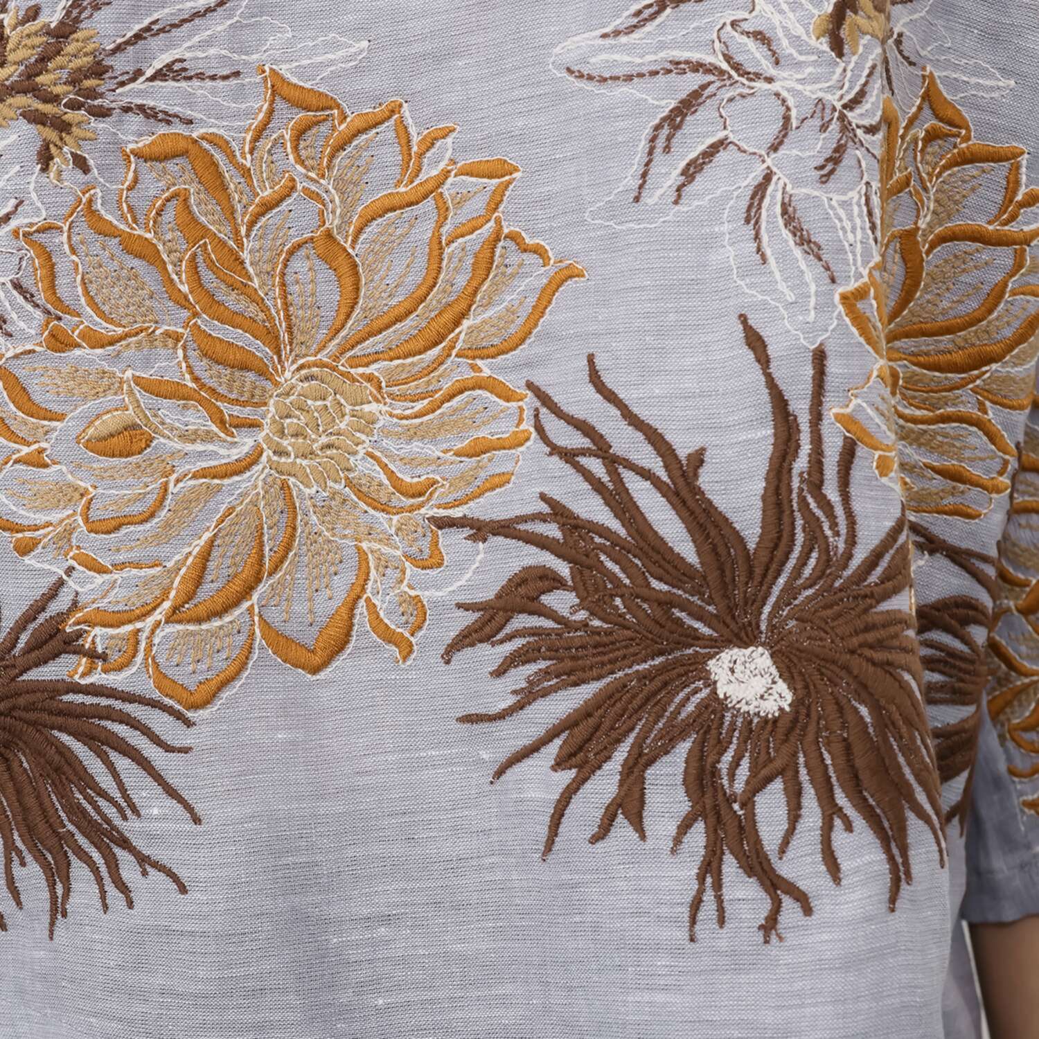 ジョヴァンナ　ニコライ イタリア製 リネン１００％ 刺しゅうブラウス