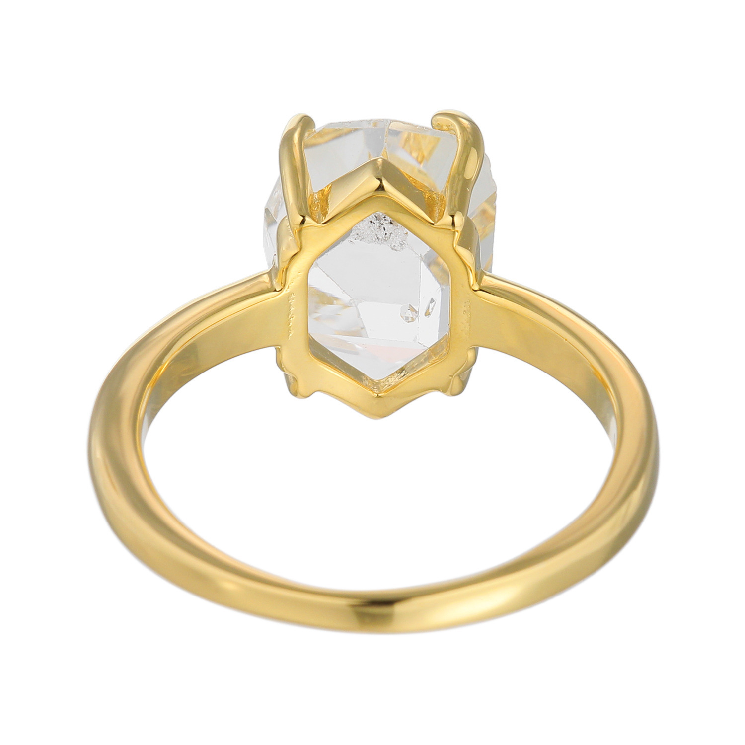 ハーキマーダイヤモンド シルバー １１ｍｍＵＰ ロッククリスタルクォーツ ソリティアリング