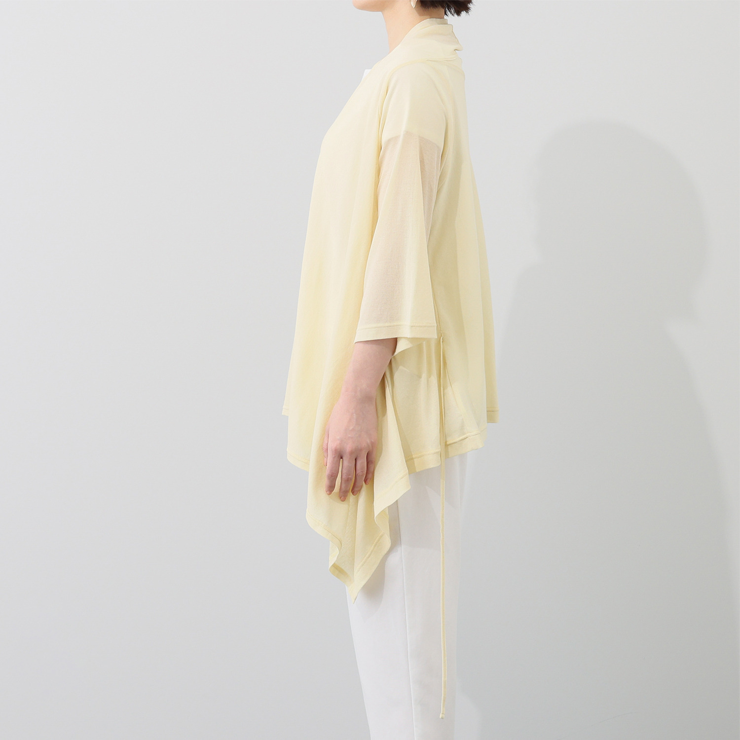 シャビージェンティール コットン１００％ ガーゼフライス シアー ストール風カーディガン