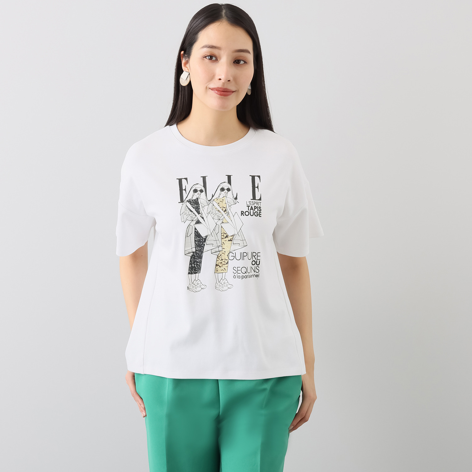 エル　ステュディオ ＥＬＬＥグラフィック フレアーデザイン カットソープルオーバー