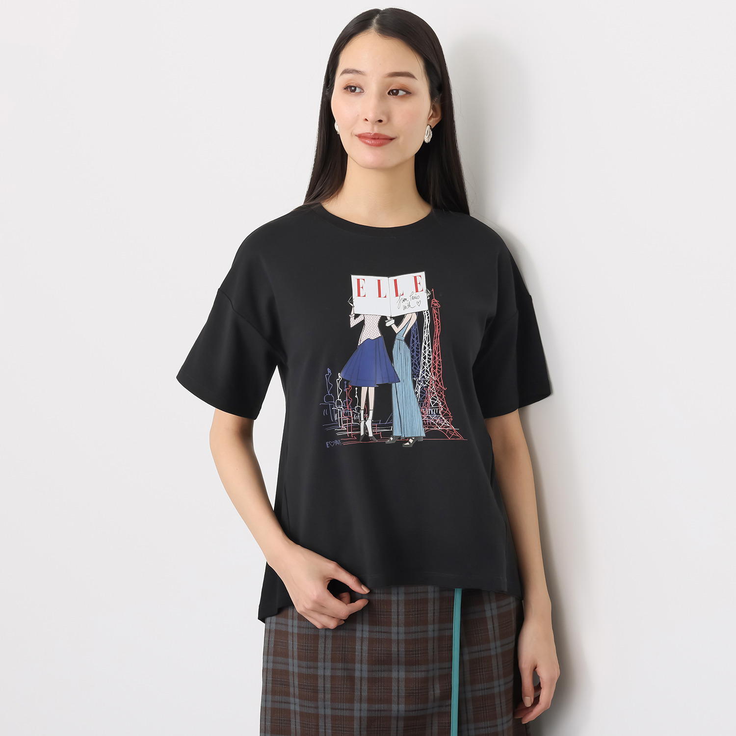 エル　ステュディオ ＥＬＬＥグラフィック フレアーデザイン カットソープルオーバー