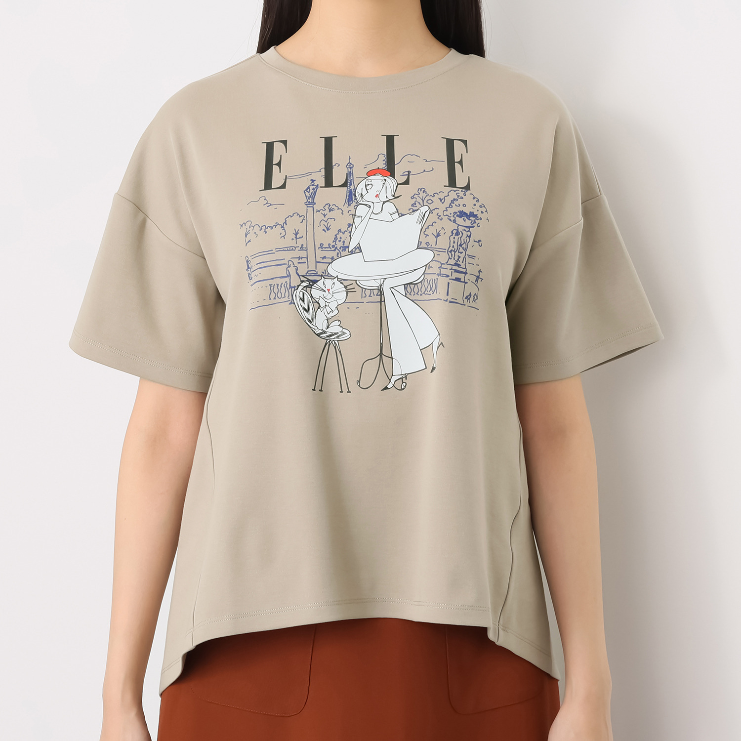 エル　ステュディオ ＥＬＬＥグラフィック フレアーデザイン カットソープルオーバー