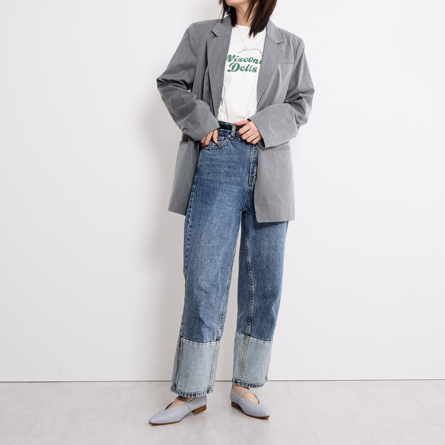 卑弥呼 本革 メリージェーン フラットパンプス