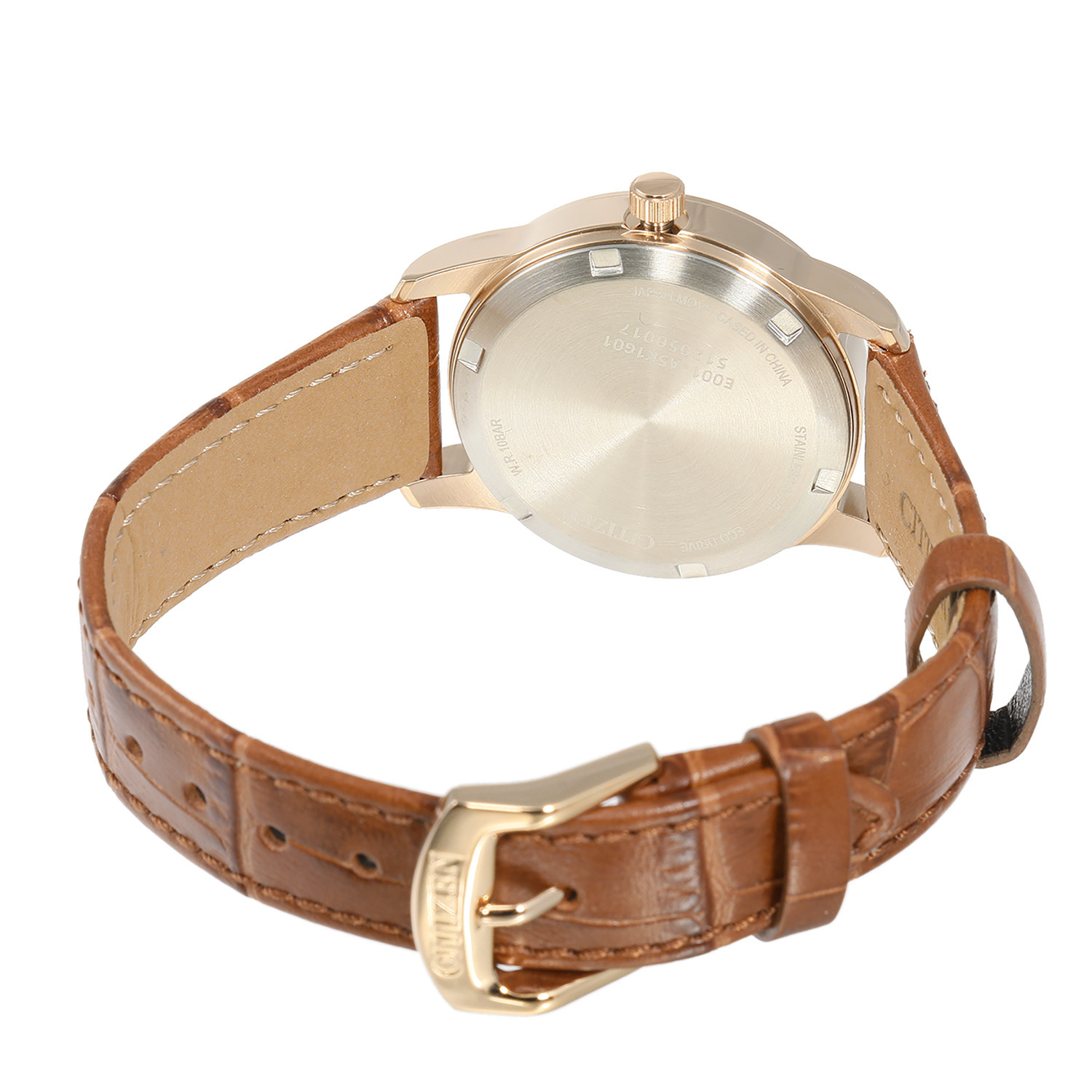 シチズン ４ポイントダイヤモンド レザーベルト ソーラーウォッチ ＜ローズゴールドカラー＞