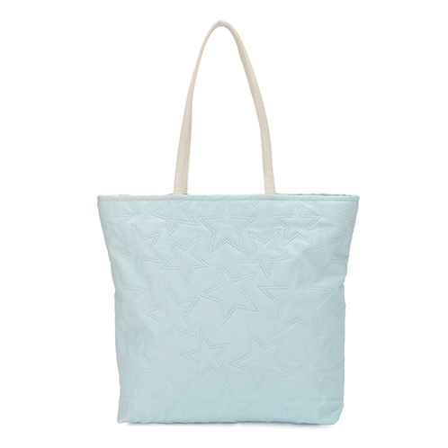 ラルジュ 星柄キルト風加工 ポーチ付 Ａ４トートバッグ