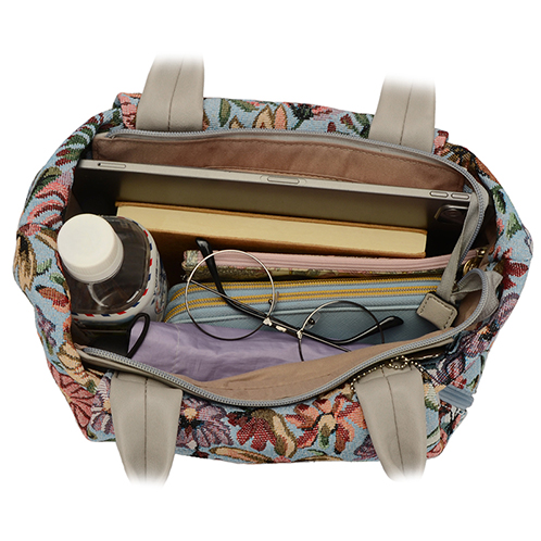 ラルジュ ゴブラン織 チャーム付トートバッグ