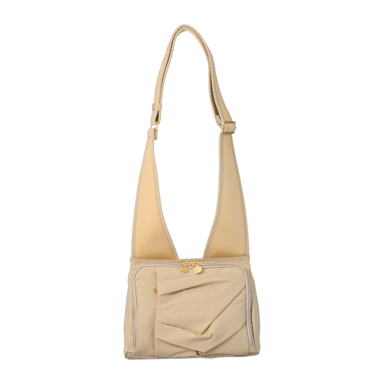 ウニカ 身体のラインに寄り添う 軽量 タックポケット ショルダーバッグ