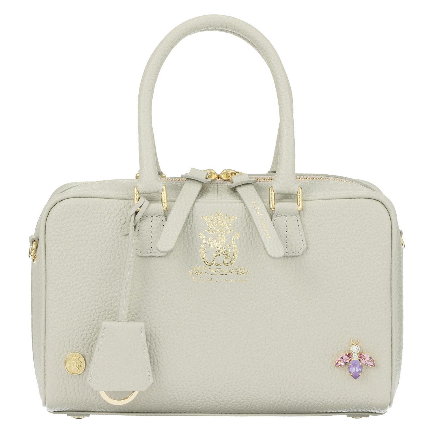 エーディーエムジェイ ＴＨＥ　ＢＥＥ 牛革シュリンク型押し 全開ボストンバッグ