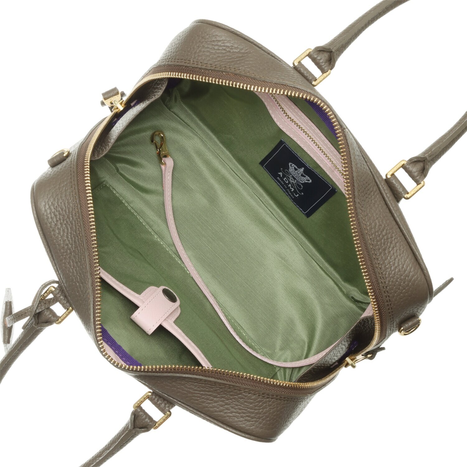 エーディーエムジェイ ＴＨＥ　ＢＥＥ 牛革シュリンク型押し 全開ボストンバッグ