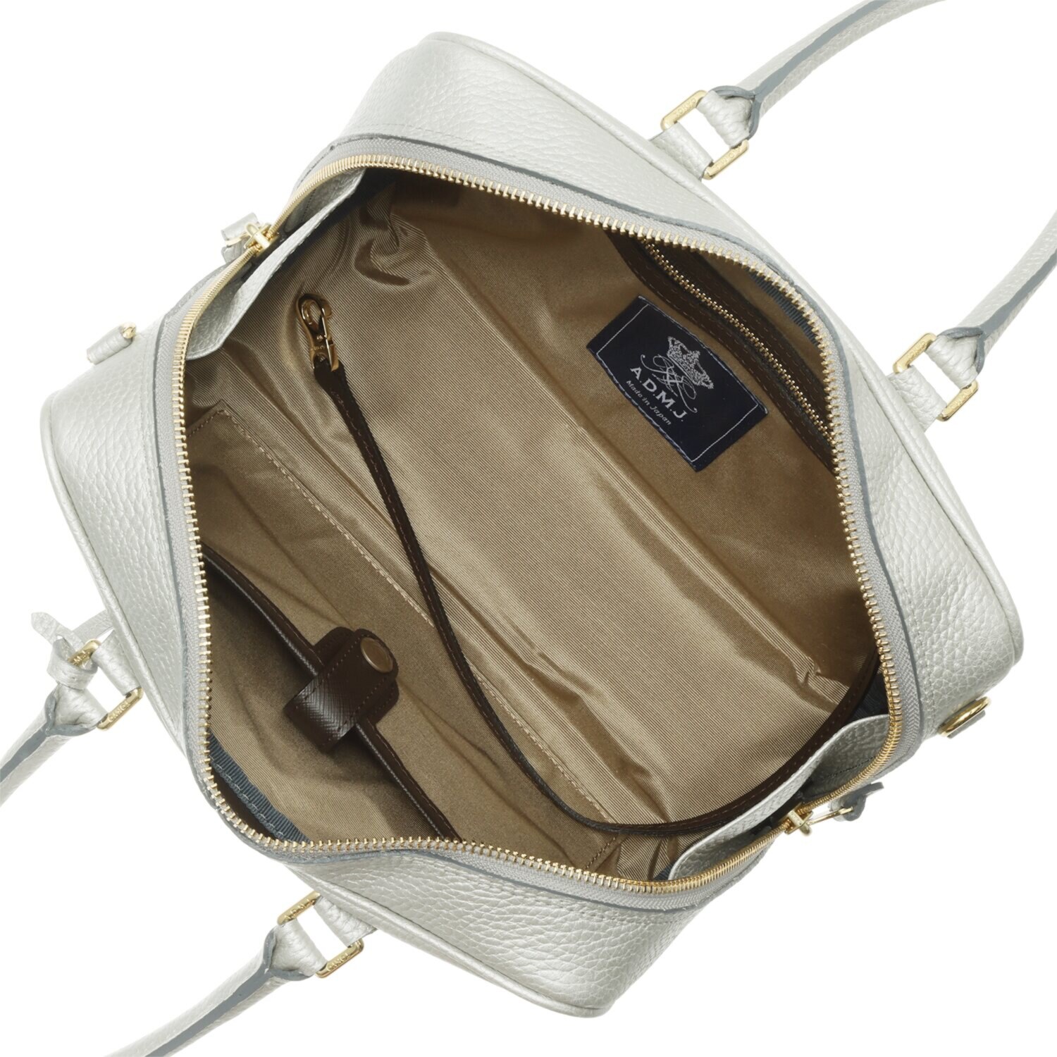 エーディーエムジェイ ＴＨＥ　ＢＥＥ 牛革シュリンク型押し 全開ボストンバッグ