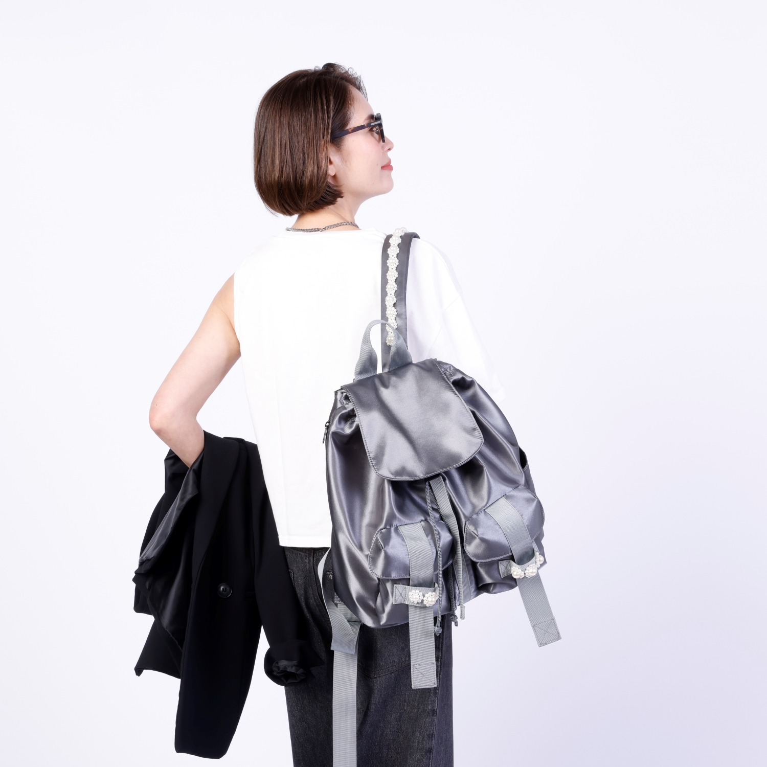 ダンスウィズビジュー はっ水　軽量 パールビジュウ デコレーションリュック