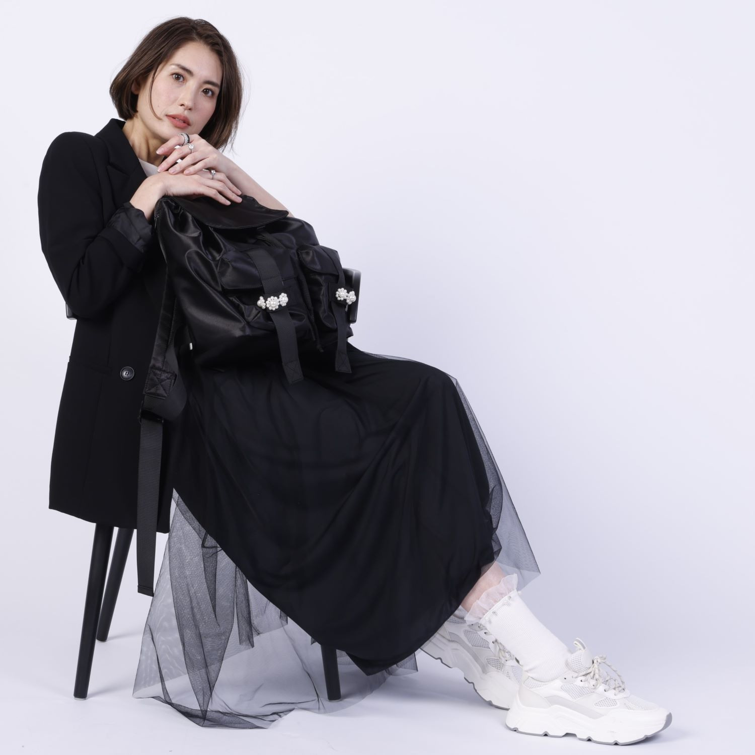 ダンスウィズビジュー はっ水　軽量 パールビジュウ デコレーションリュック