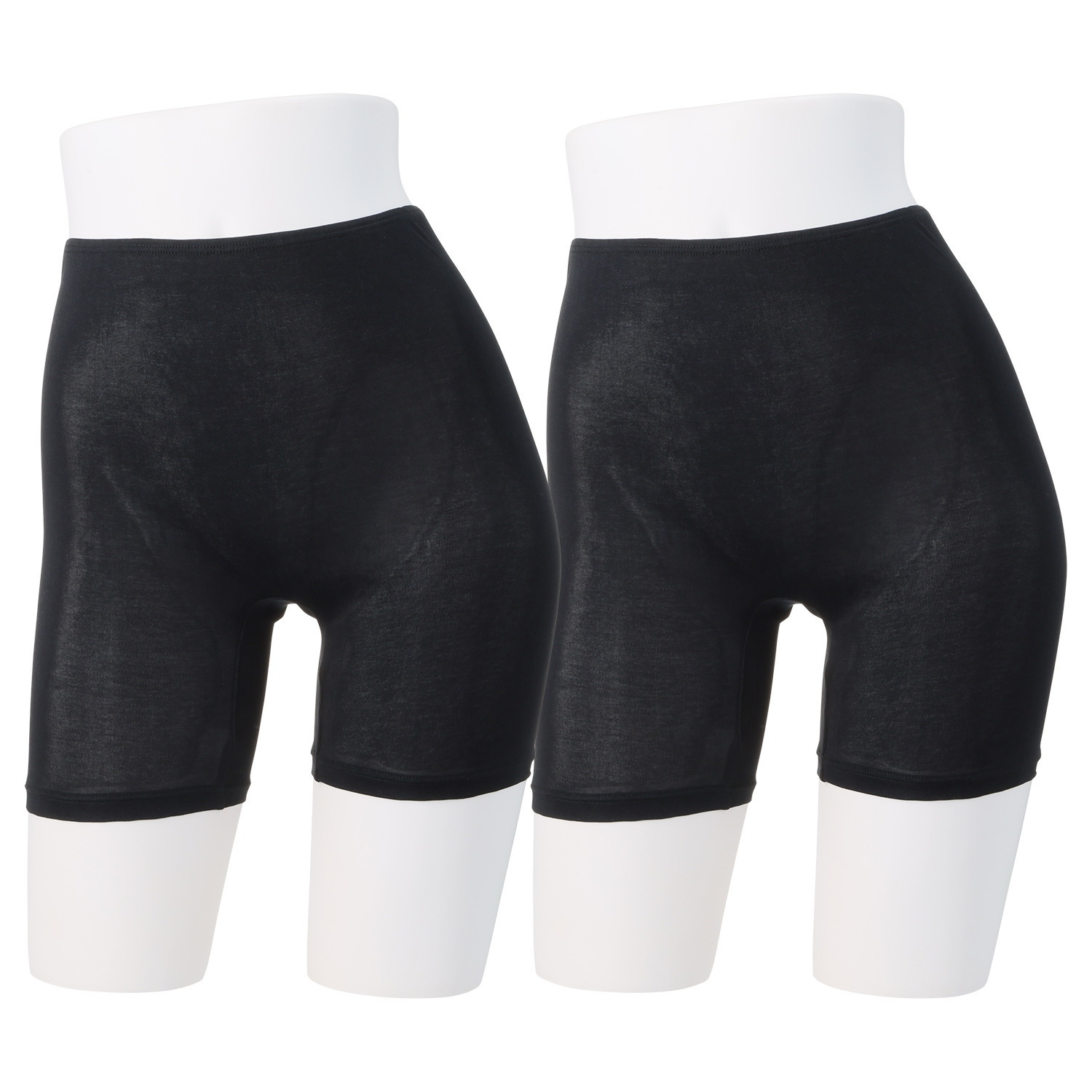 肌ごころ 日本製 接触冷感 ひんやり三分丈パンツ 同色２枚セット