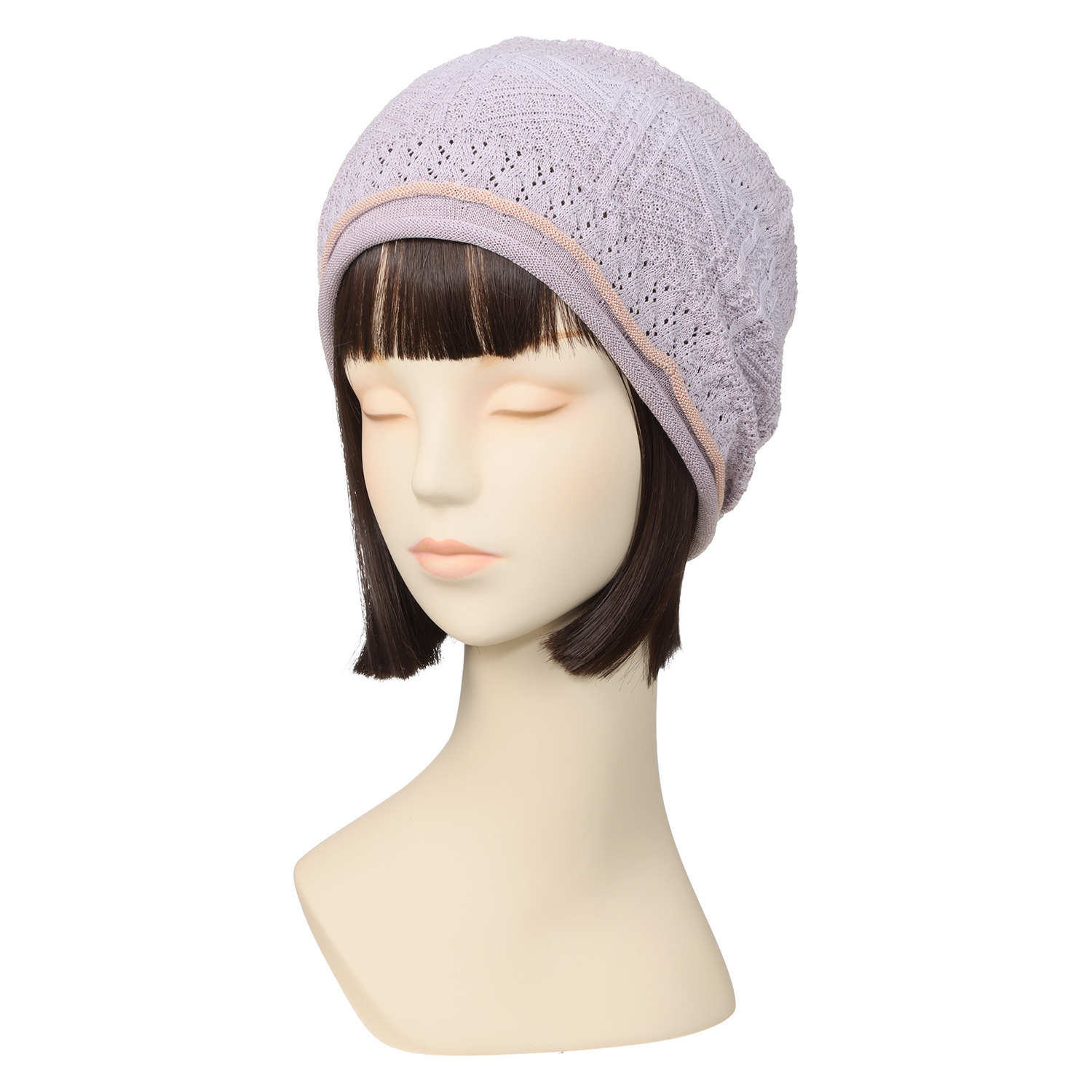 タイムクロス 日本製　超軽量 洗えるシルク混の ホールガーメント（Ｒ） おうちニット帽