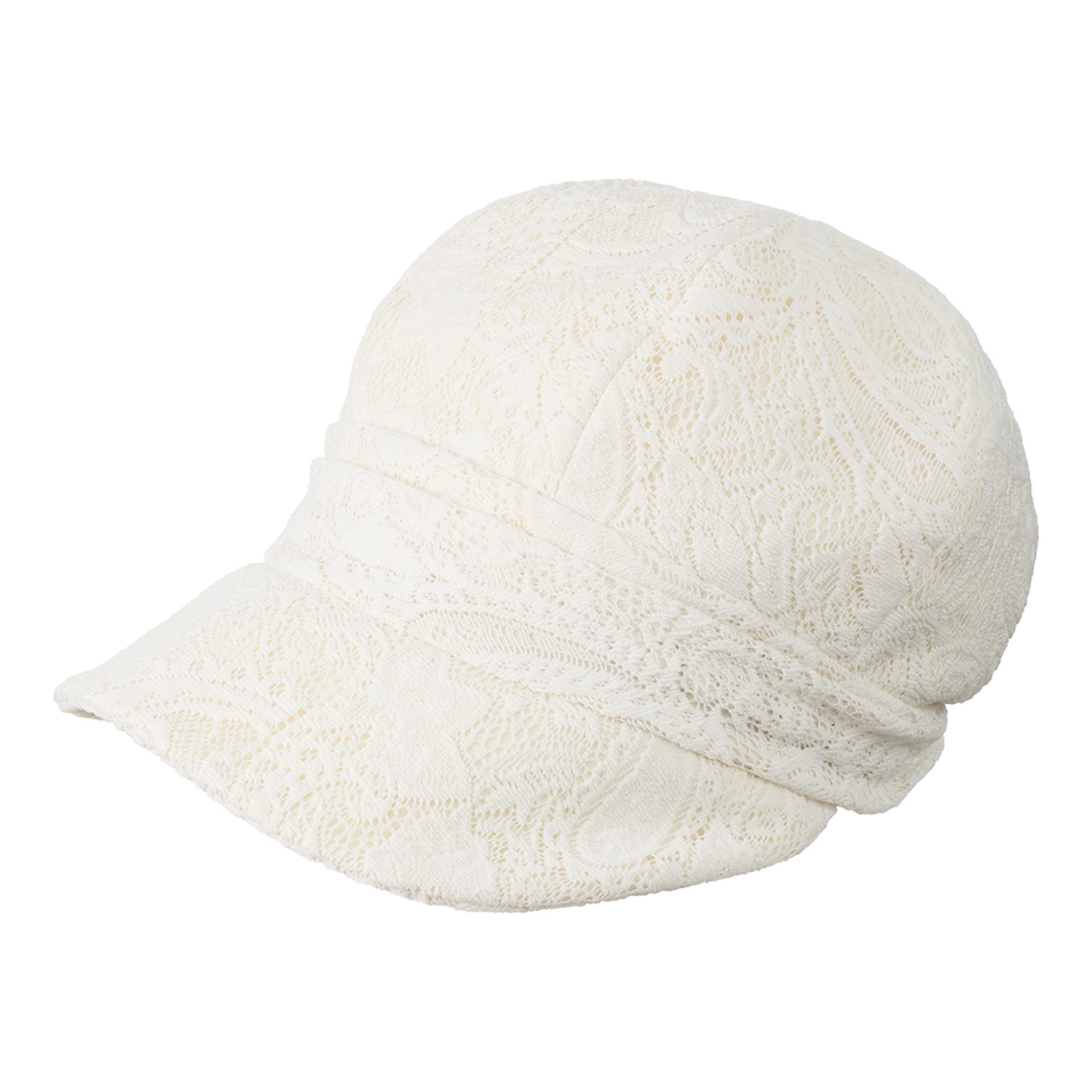 タイムクロス 日本製 日差しをガードしてくれる 華やかレースの 洗えるキャスケット