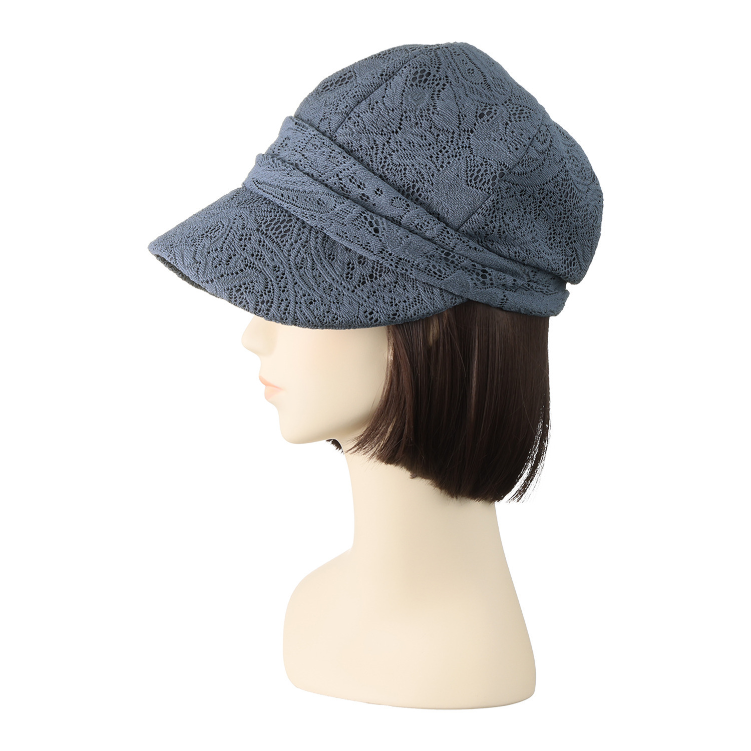 タイムクロス 日本製 日差しをガードしてくれる 華やかレースの 洗えるキャスケット