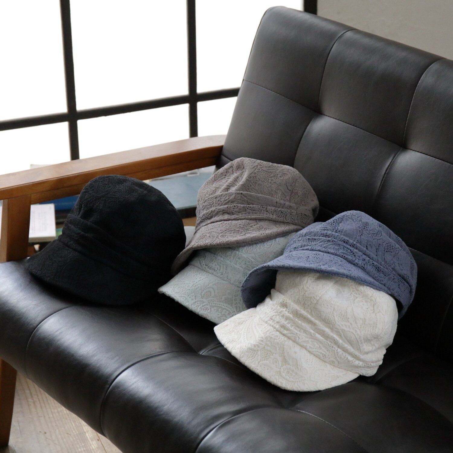 タイムクロス 日本製 日差しをガードしてくれる 華やかレースの 洗えるキャスケット