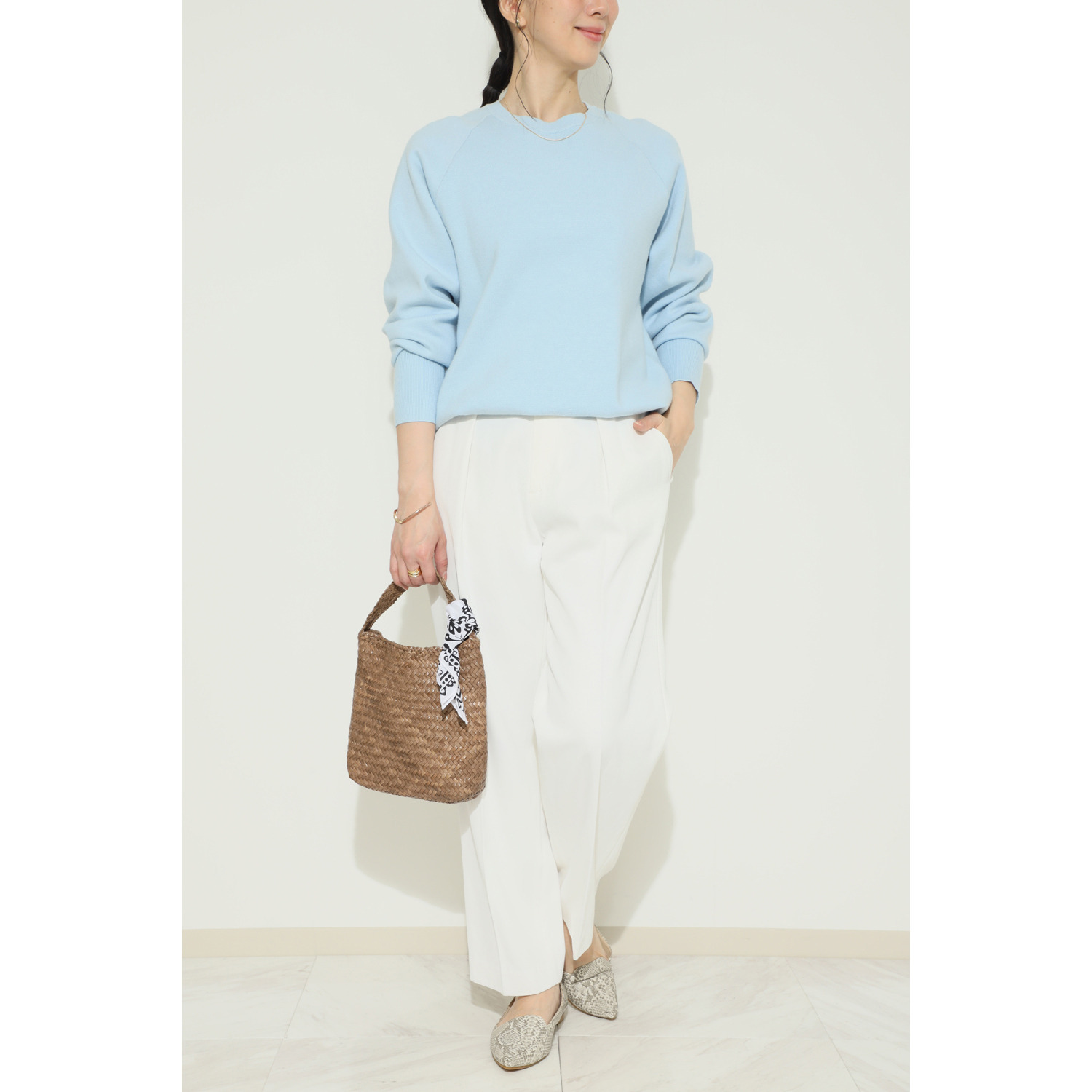 ムジカヴィータ 山羊革 手編みメッシュ ワンハンドルバッグ ＜ハンカチ付＞