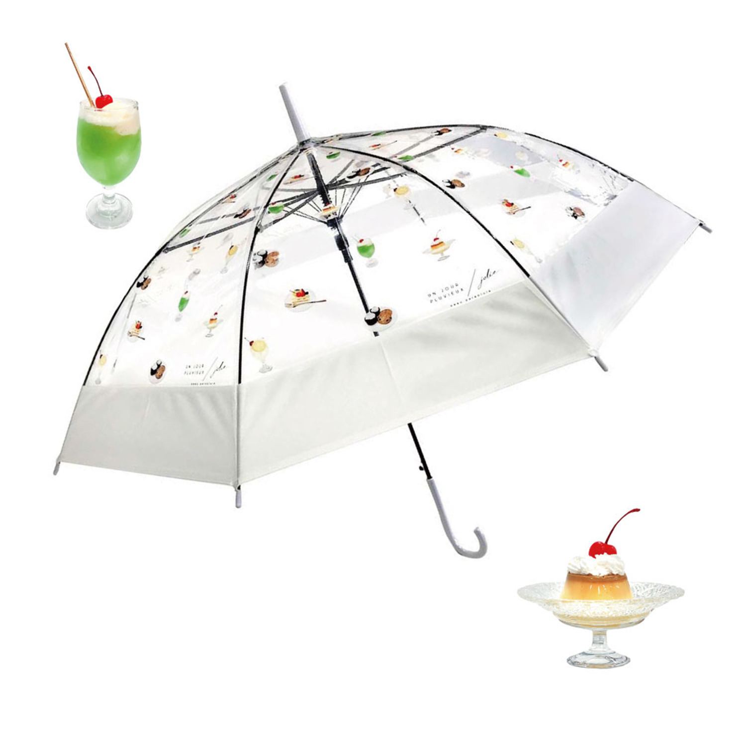 かわいい雑貨屋さん グロリア ＥＶＡ切り継ぎ 転写プリント ビニール傘 ＜親骨６０ｃｍ＞