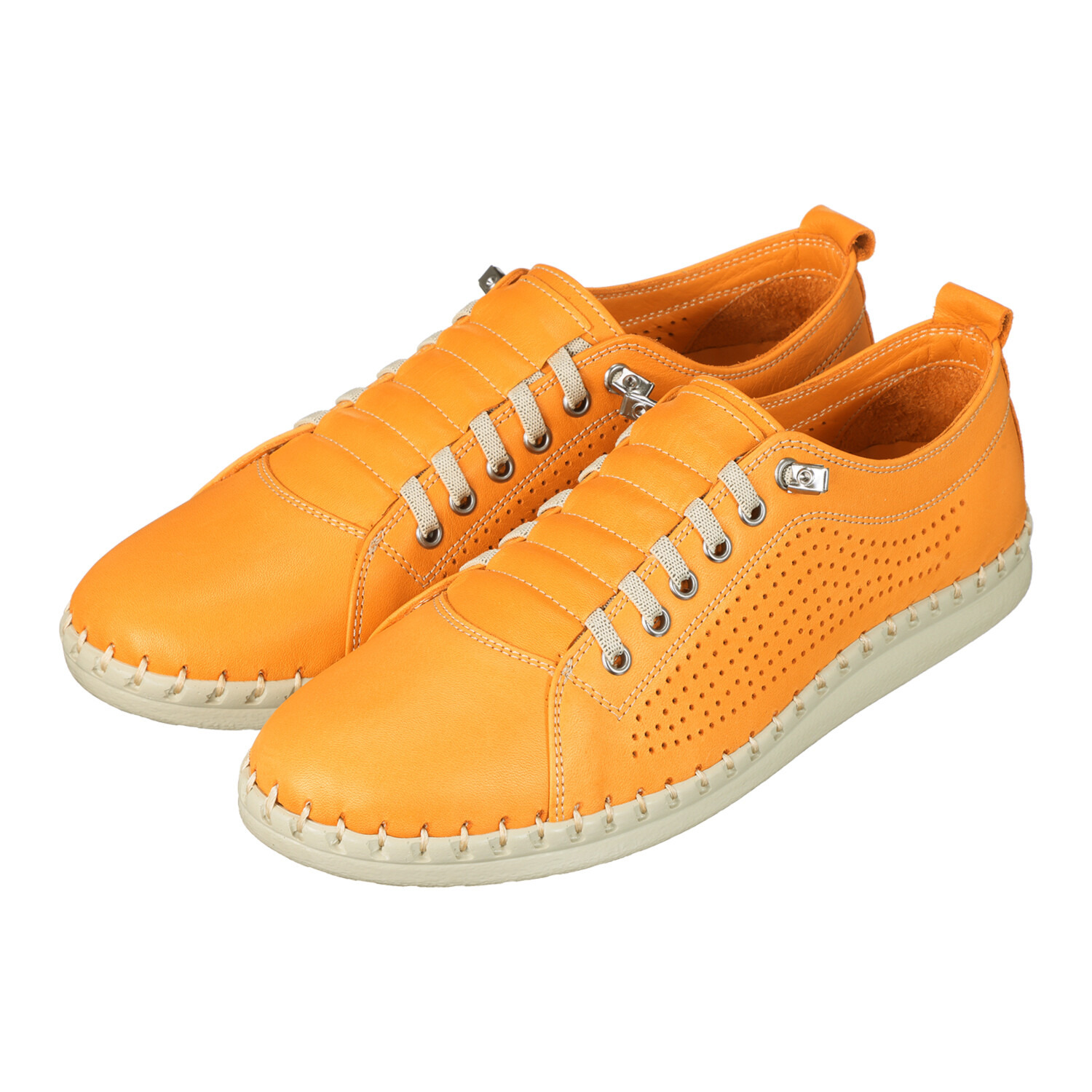 ホッシュ メイドインイスタンブール ソフトカウレザー パンチングスニーカー