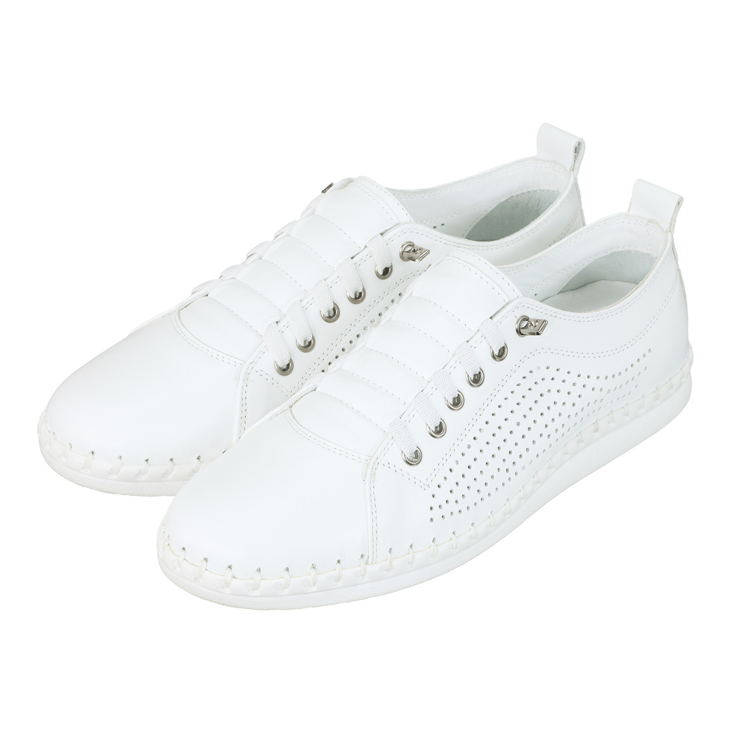 ホッシュ メイドインイスタンブール ソフトカウレザー パンチングスニーカー