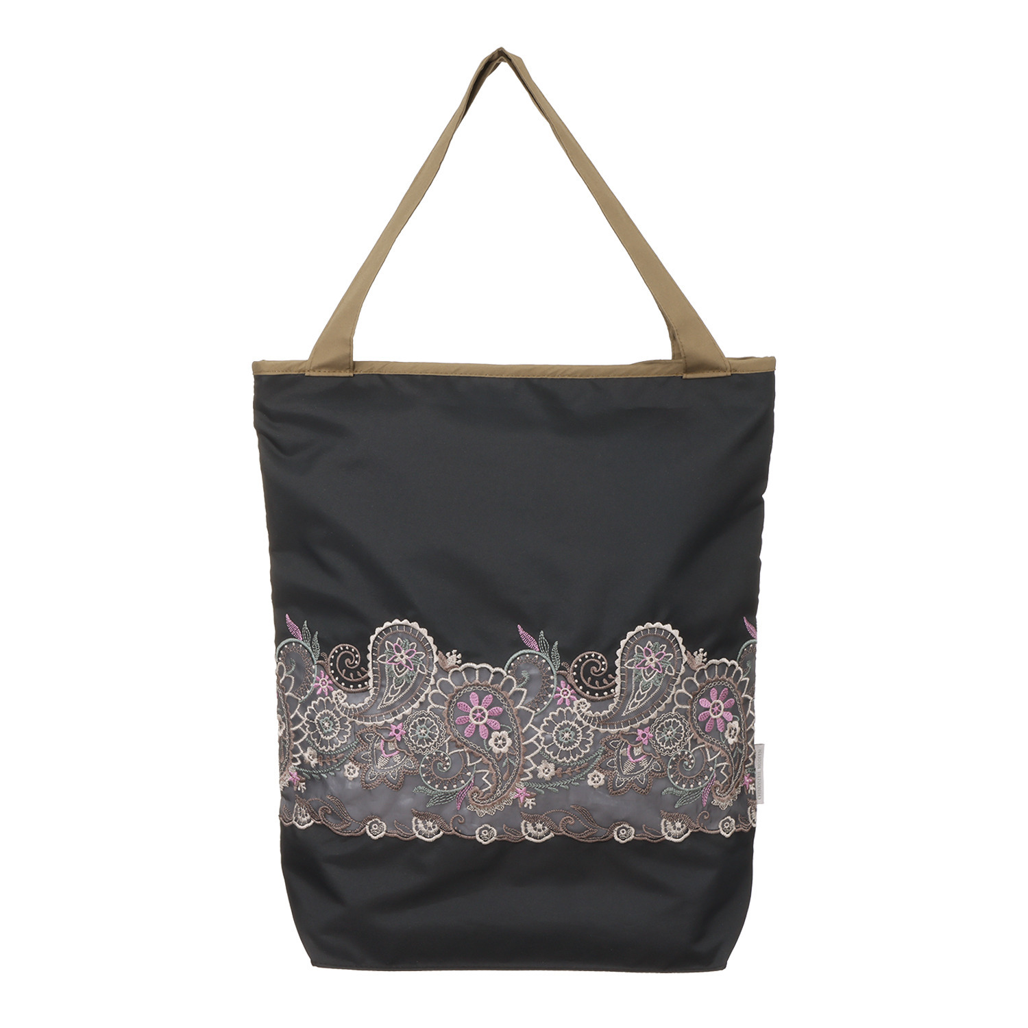 シノワズリーモダン 防水・はっ水 ツインプロテクト 更紗ペイズリー カットワーク刺しゅう トートバッグ