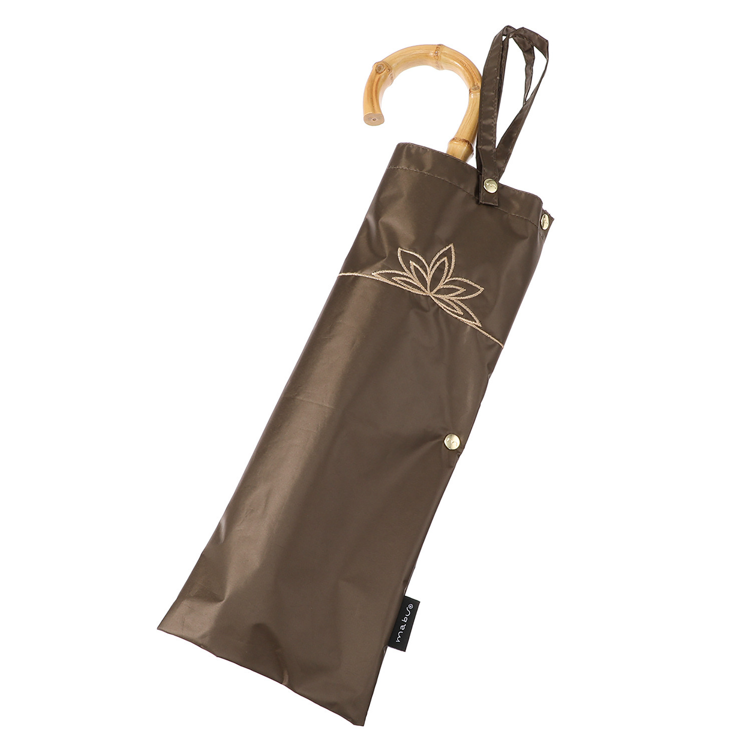 マブ 一級遮光 ショートジャンプライト 折りたたみ傘（晴雨兼用） フラワー刺しゅうデザイン