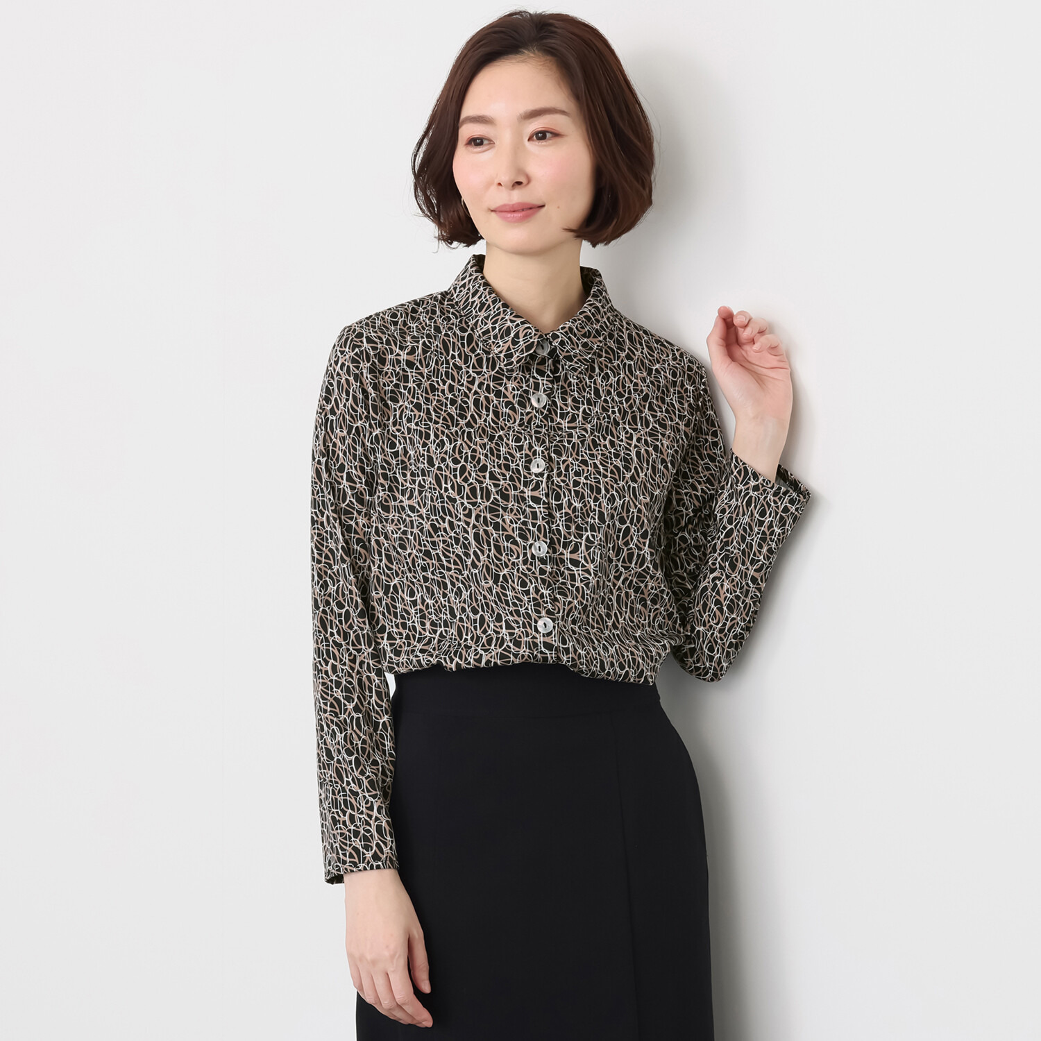 ダジュール Ａライン プリントブラウス