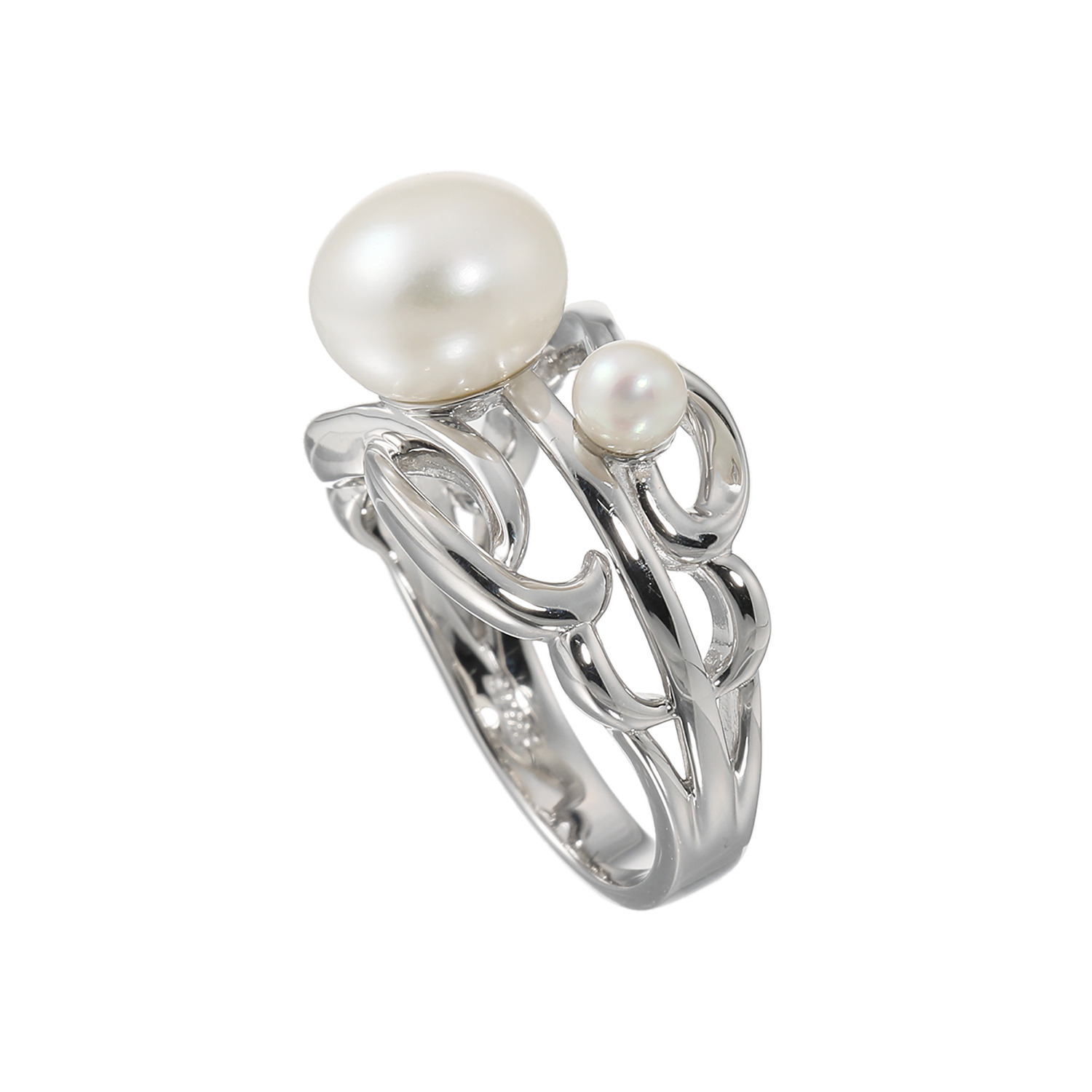 岩崎美智子コレクション シルバー 淡水パール ミックスシェイプ エレガントリング