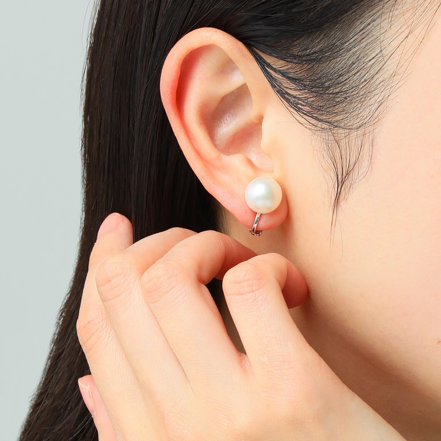 岩崎美智子コレクション 淡水ボタンパール ボリュームスタッド イヤリング／ピアス